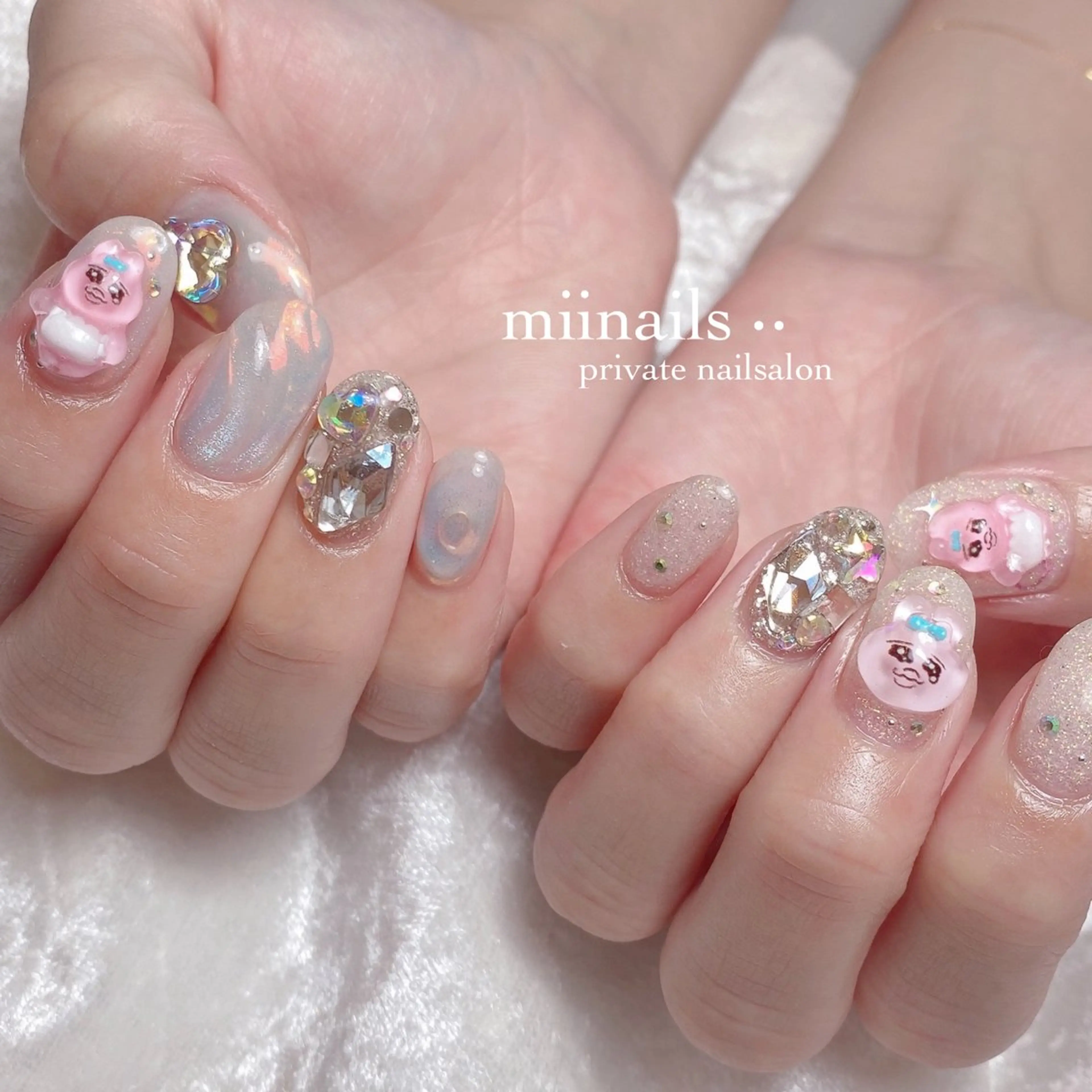 ネイル フレンチネイル 韓国ネイル ワンホンネイル ハンドネイル nailsalon miinailsのネイルデザイン