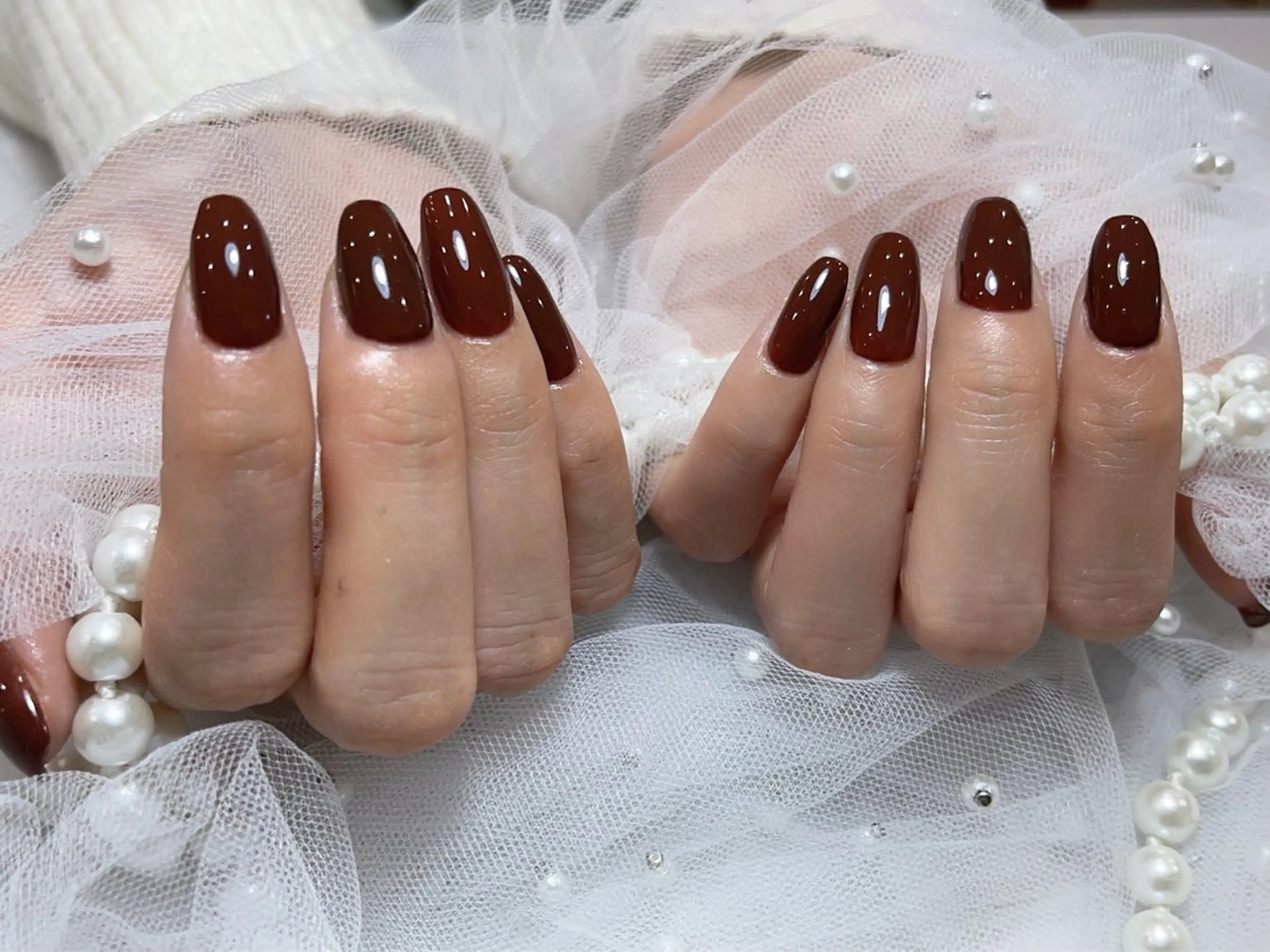 ネイル アートネイル フラッシュネイル フレンチネイル ガラスフレンチ グラデーション M2beauty Renaのネイルデザイン