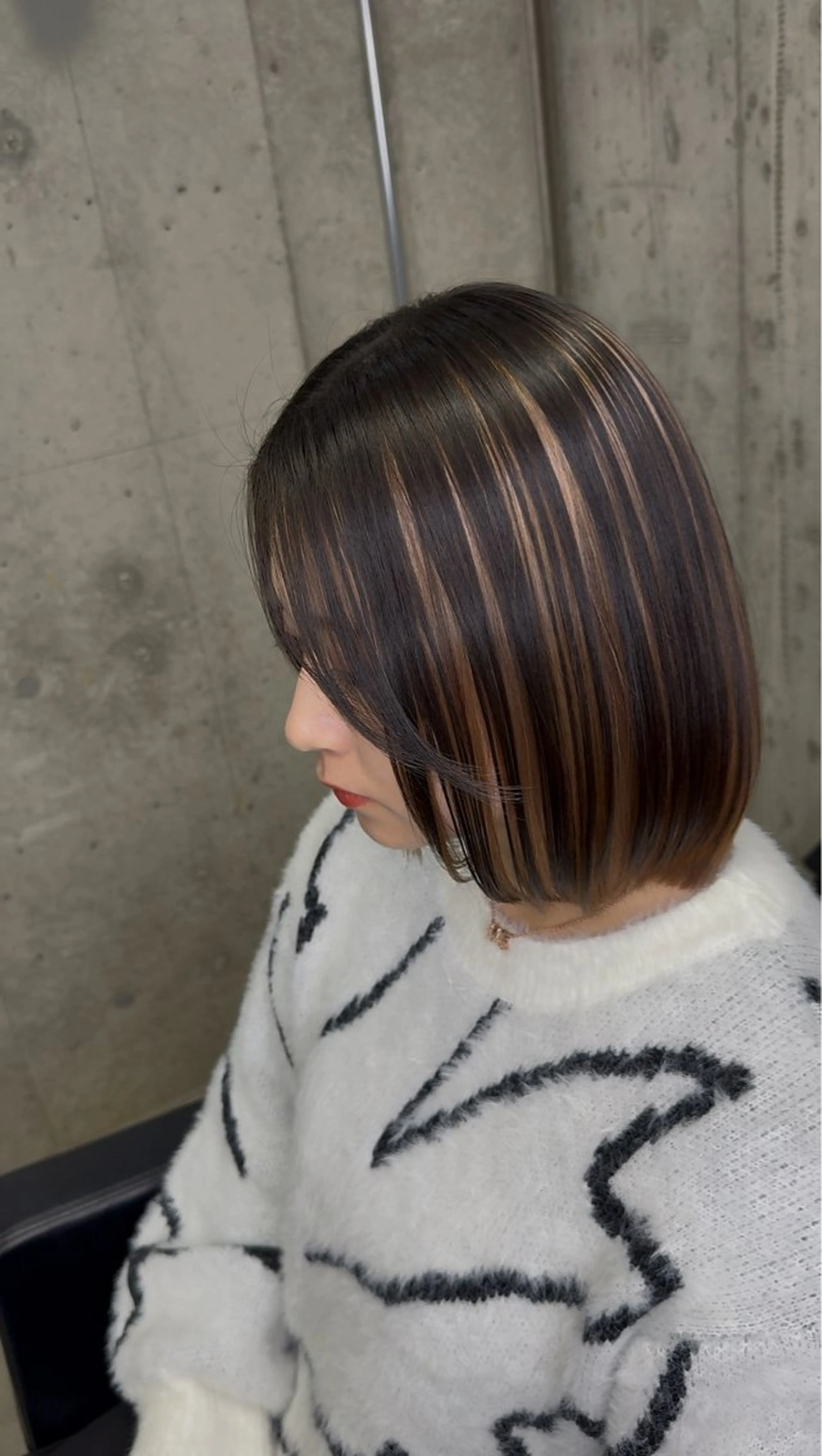 ミディアム ヘアカラー lafit 侑莉人のヘアスタイル