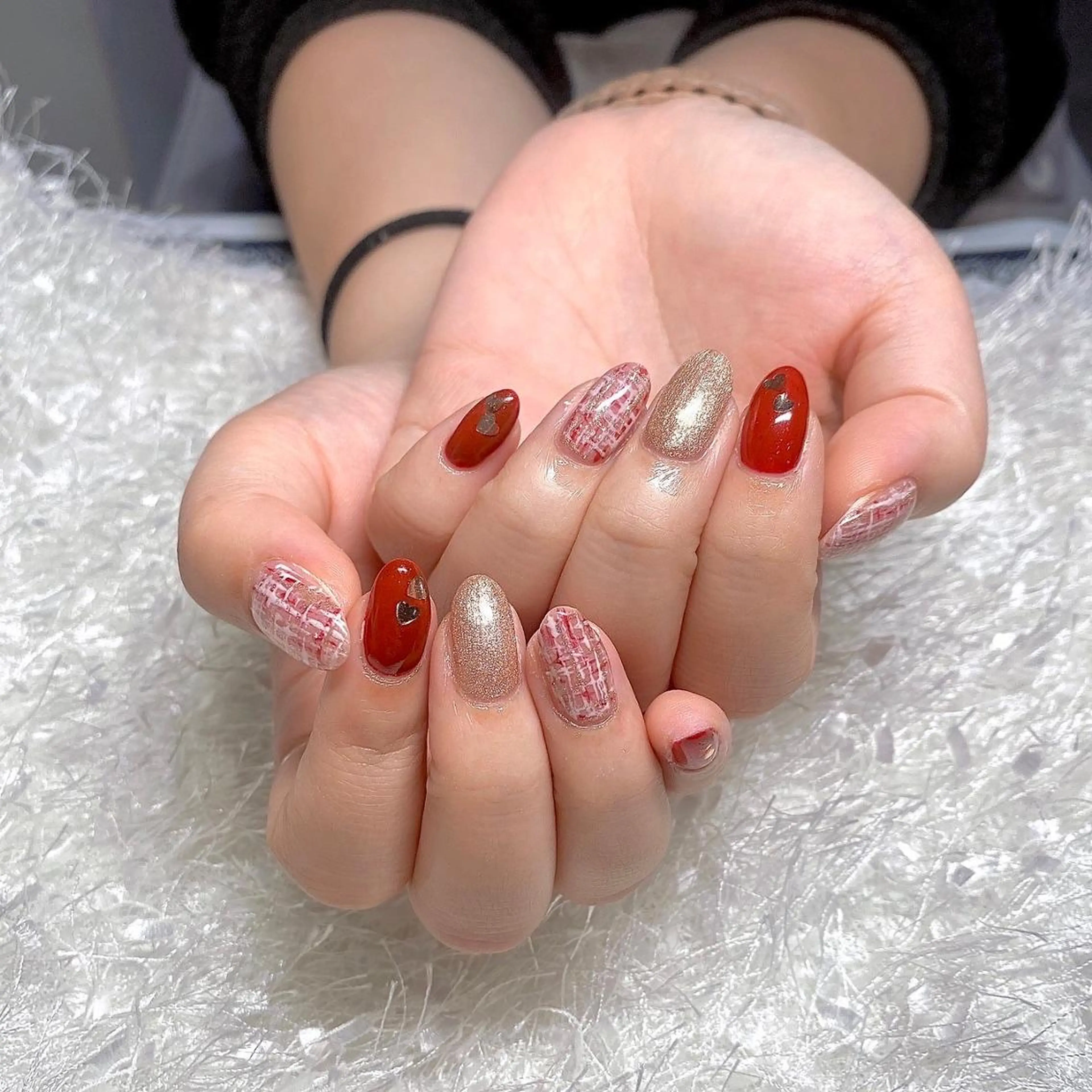 ネイル オーロラネイル 長さ出し フレンチネイル ジェルネイル グラデーション ハンドネイル Nail&eye Belire 新宿のネイルデザイン