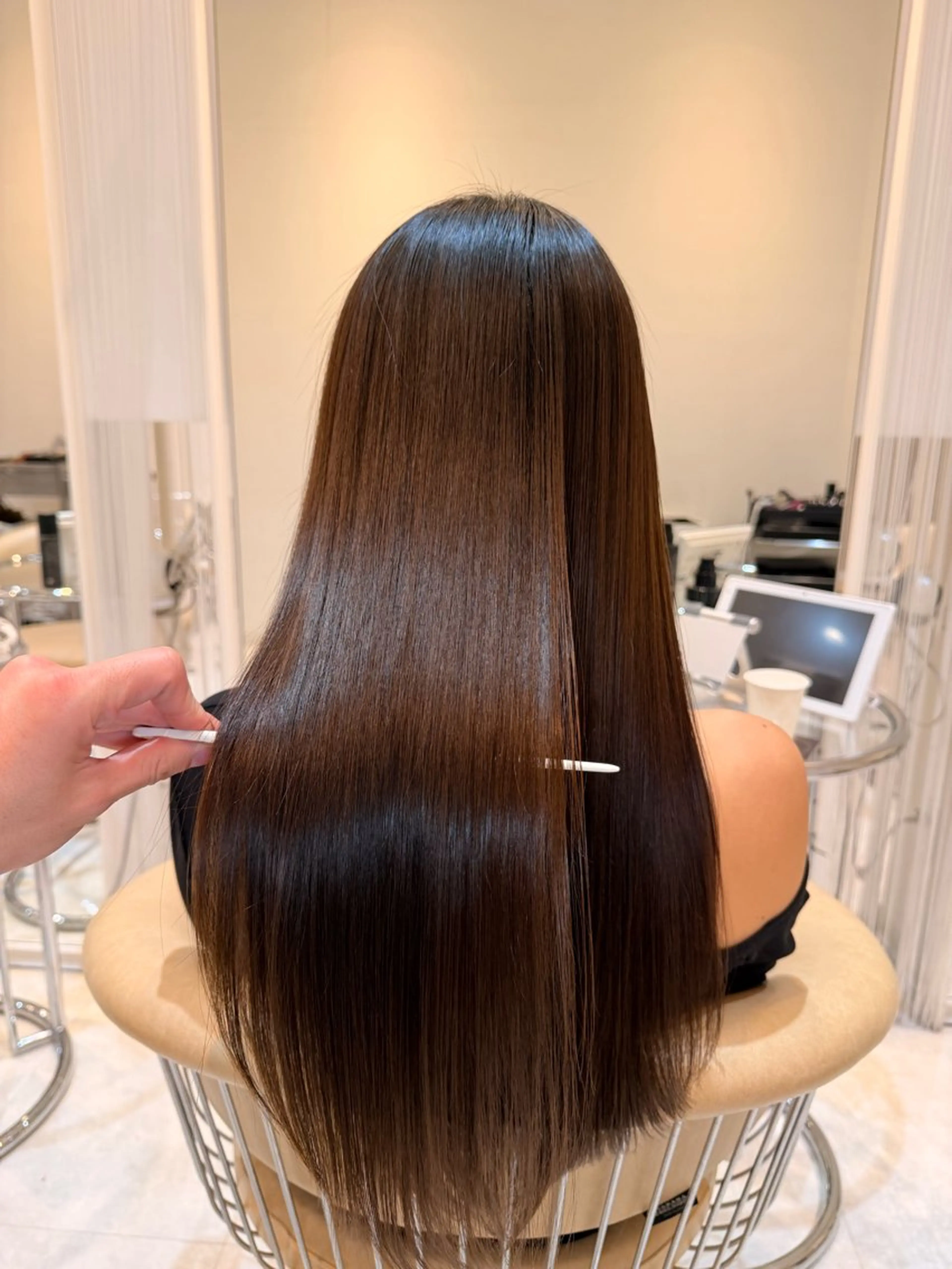 セミロング カラー パーマ ヘアアレンジ 當間 大知のヘアスタイル