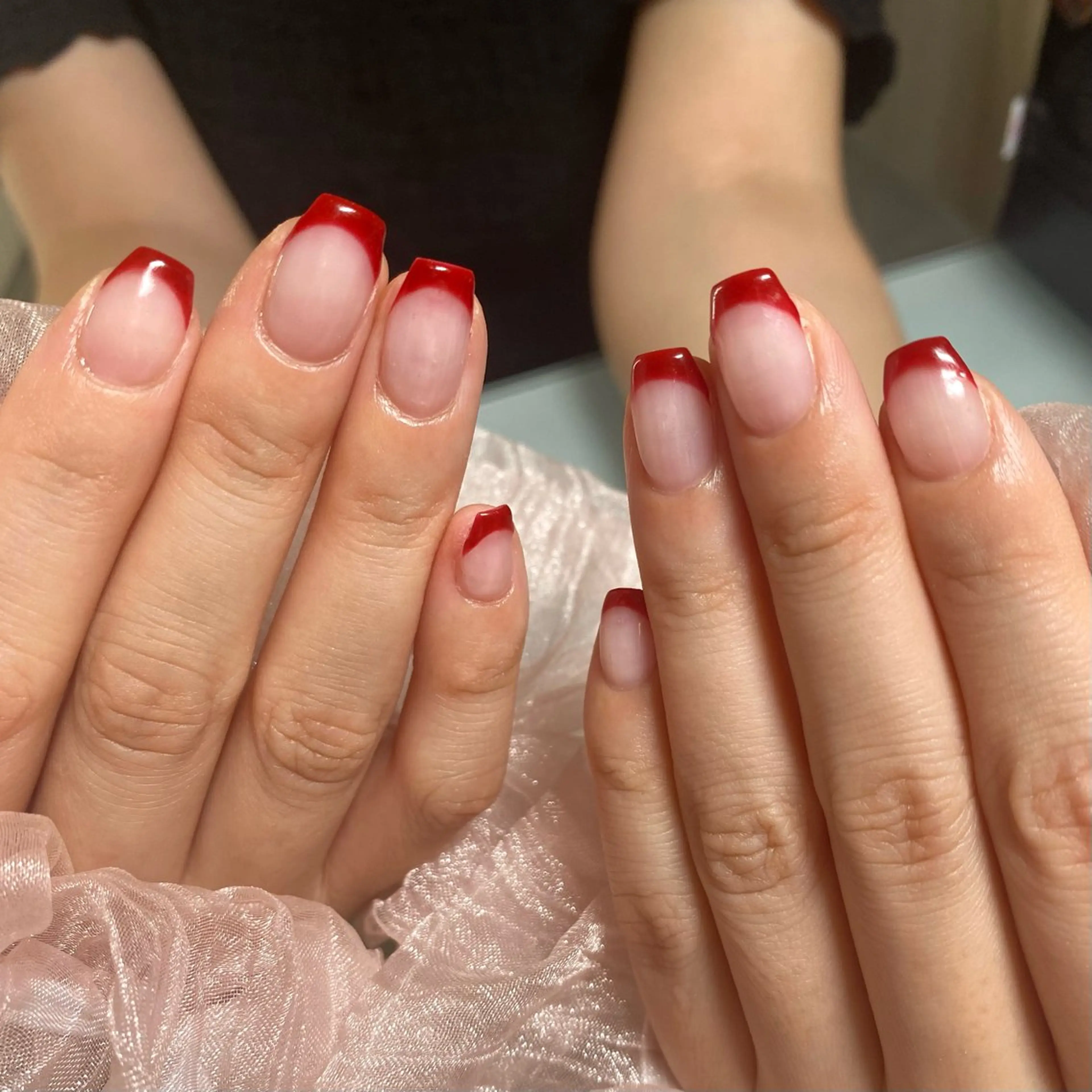 新規限定🍒［オフ込みフレンチネイル］パラジェル変更¥600- 🎀ベースカラー有¥880-の写真