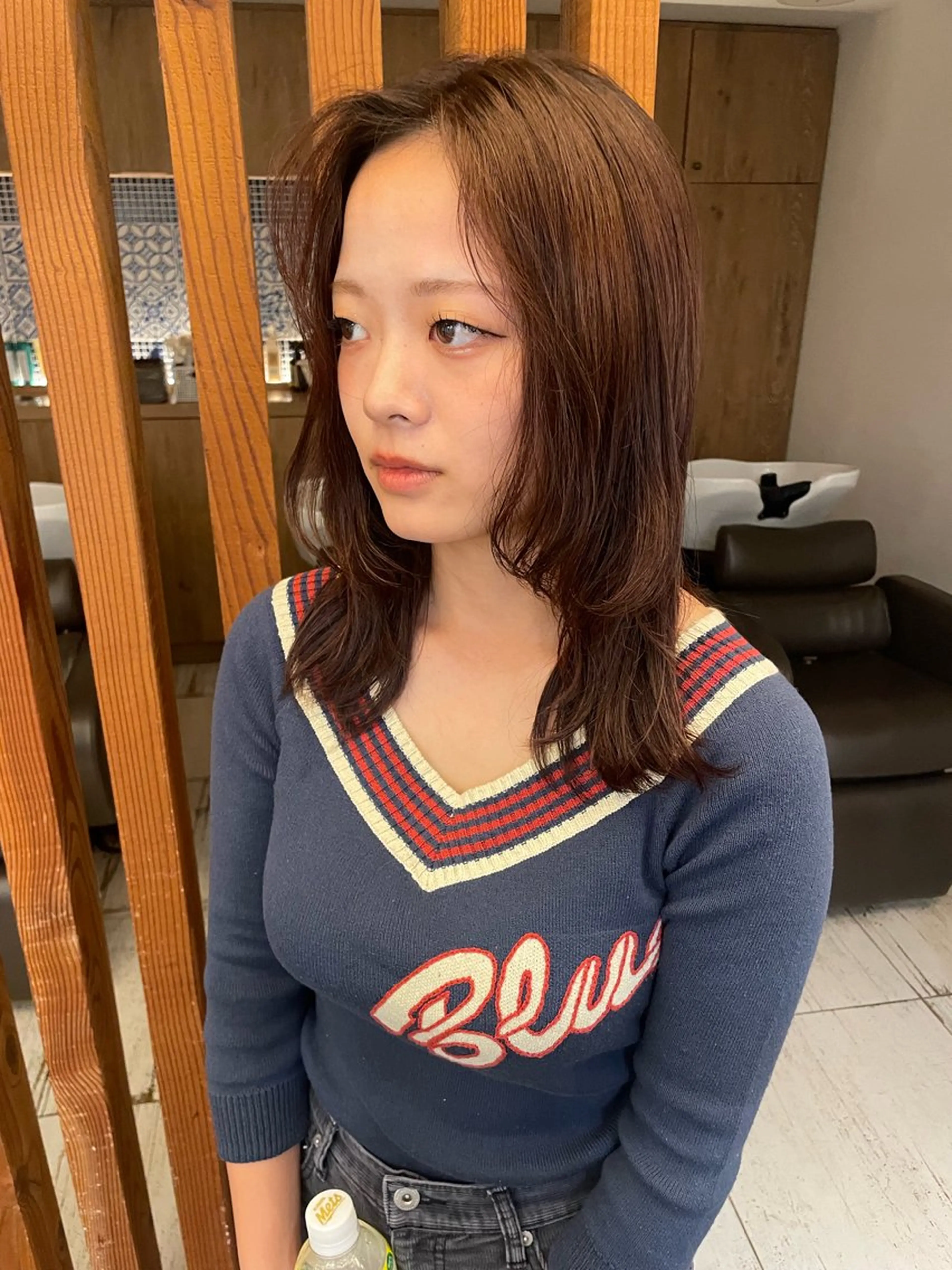 ミディアム パーマ ミディアムパーマ リカ/ハイトーン ・オリーブ🍀のヘアスタイル