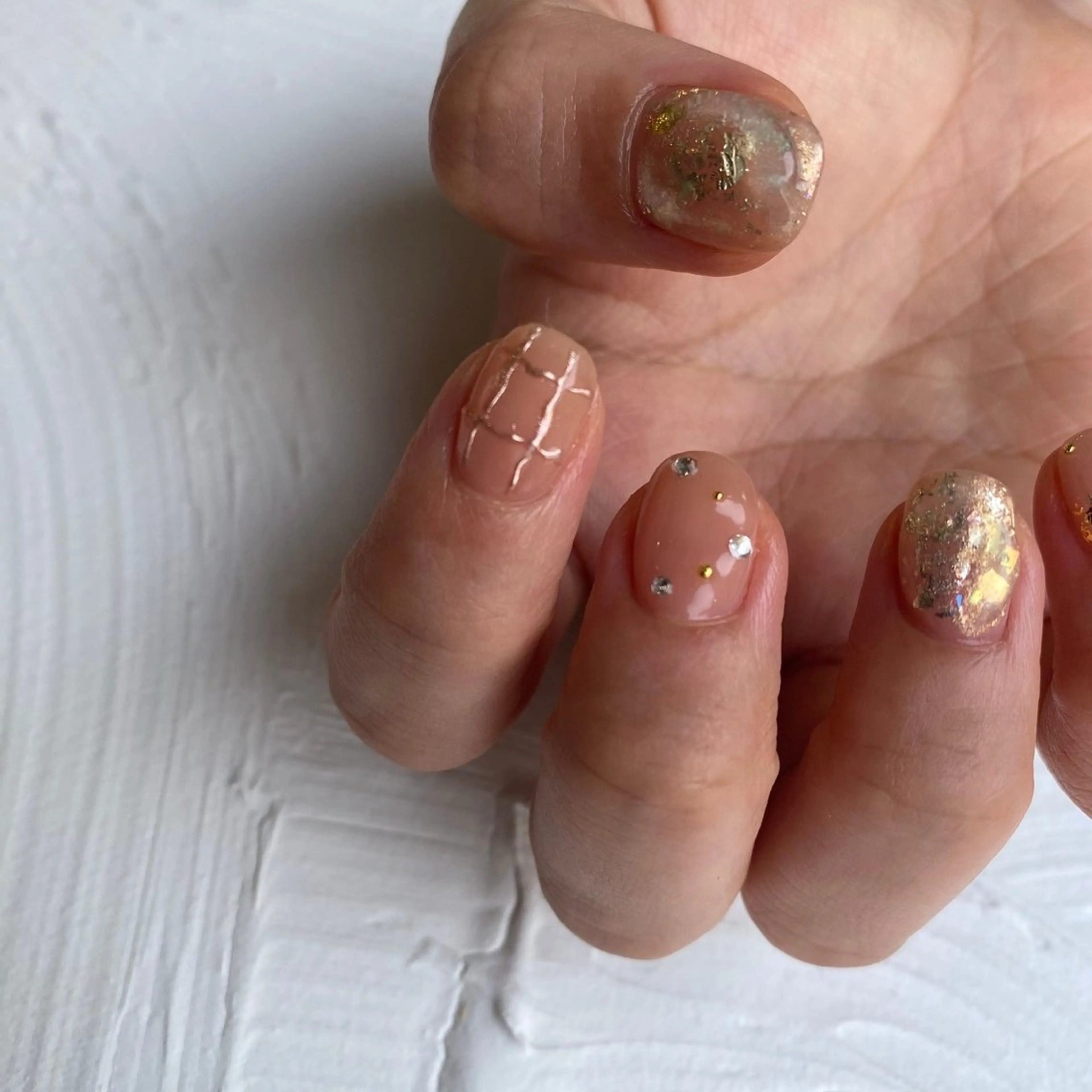 ネイル オレンジ ショートネイル nail‪◯ petitnanoのネイルデザイン