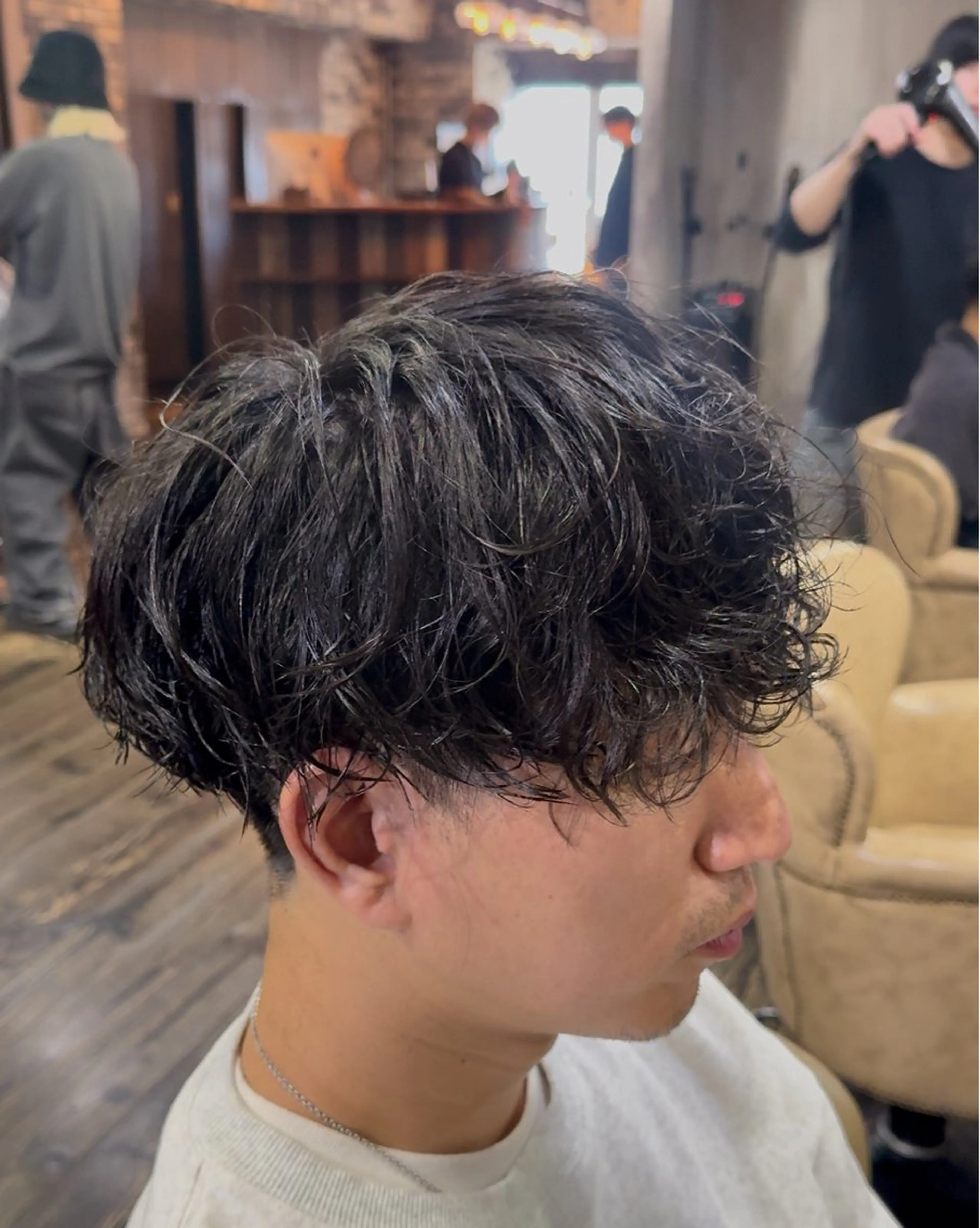 ショート パーマ メンズ マッシュ メンズパーマ 刈り上げ スパイラルパーマ カット パーマ トリートメント ヘアセット メンズカット/パーマ 艶カラーTAIGA︎のヘアスタイル