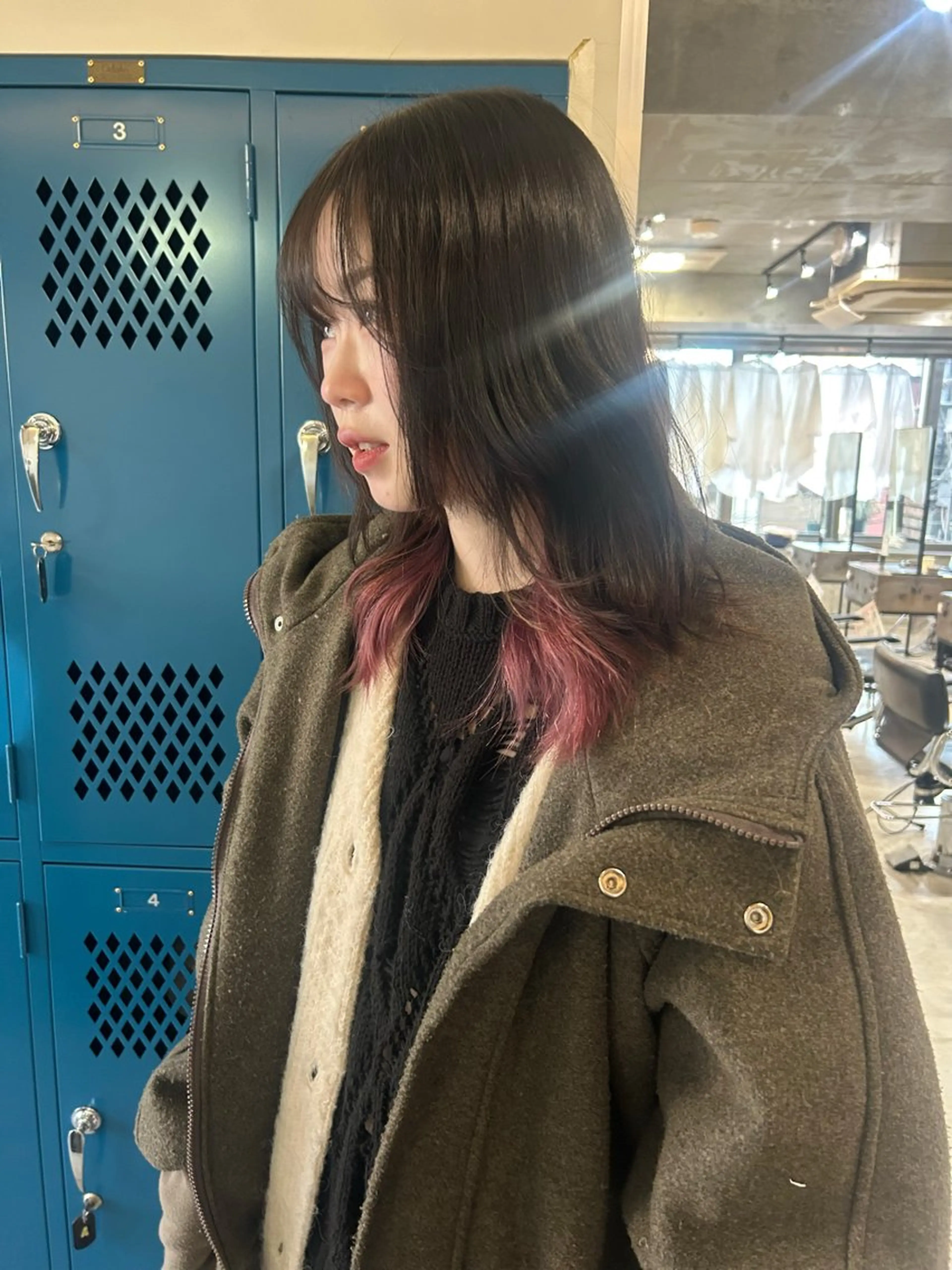 ミディアム カラー 韓国ヘア/ボブ/レ イヤー/ EMIRIのヘアスタイル