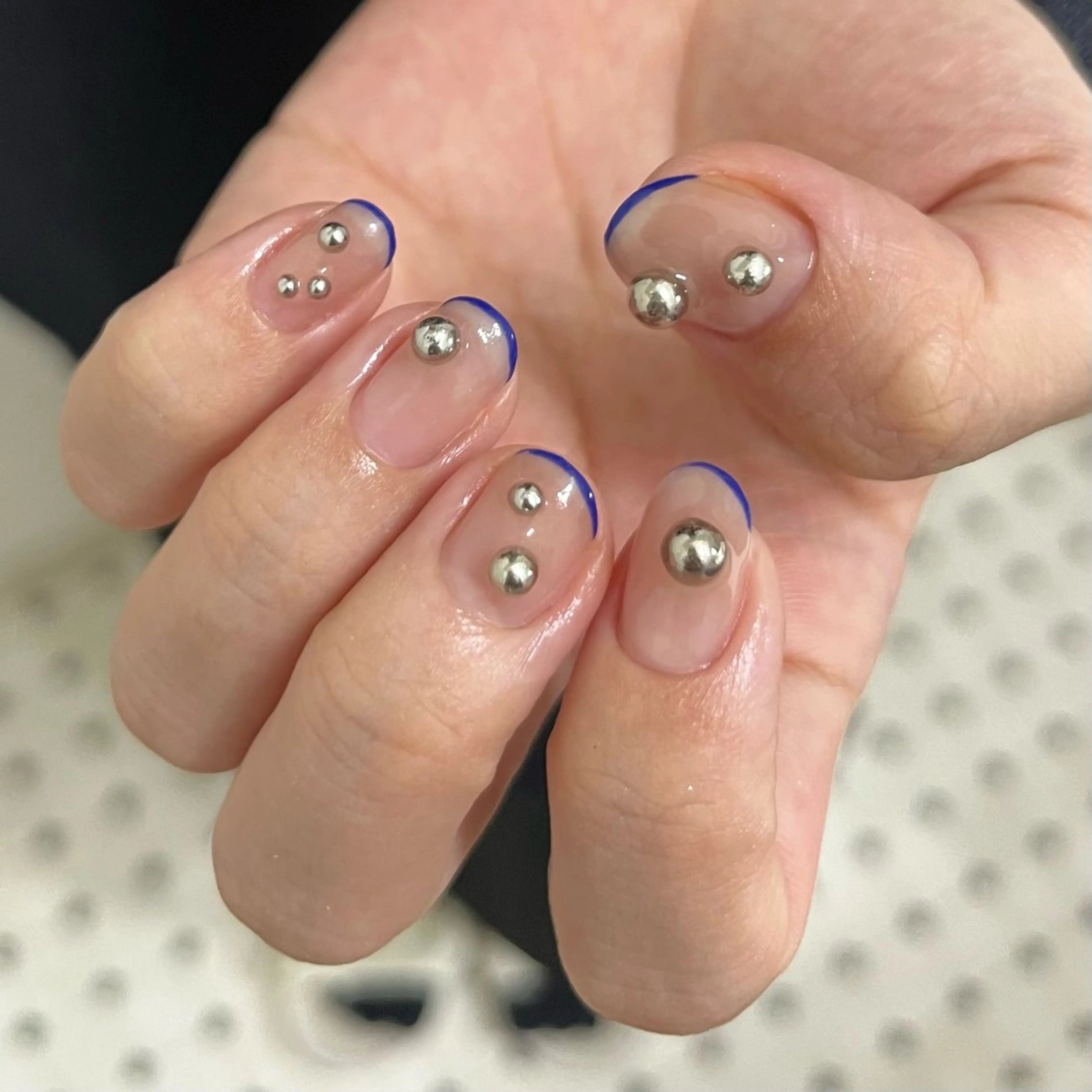 ネイル フレンチネイル グリーン ハンドネイル nail salon O (en)所属・vegh. nail／阿波座のネイルデザイン