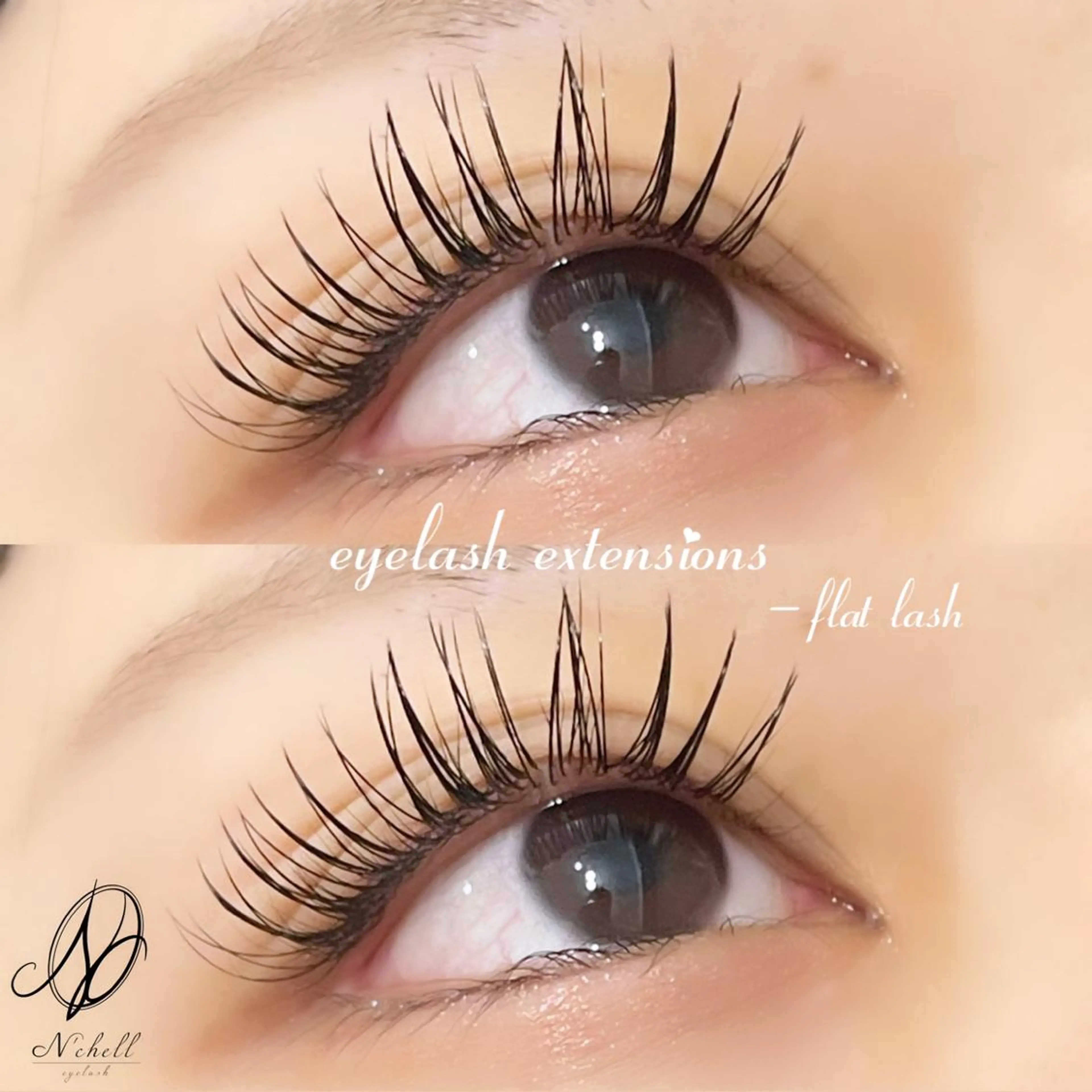 マツエク・マツパ 付け放題 フラットラッシュ マツエク 大阪梅田 ナシェル Kako🦋のマツエク・マツパデザイン