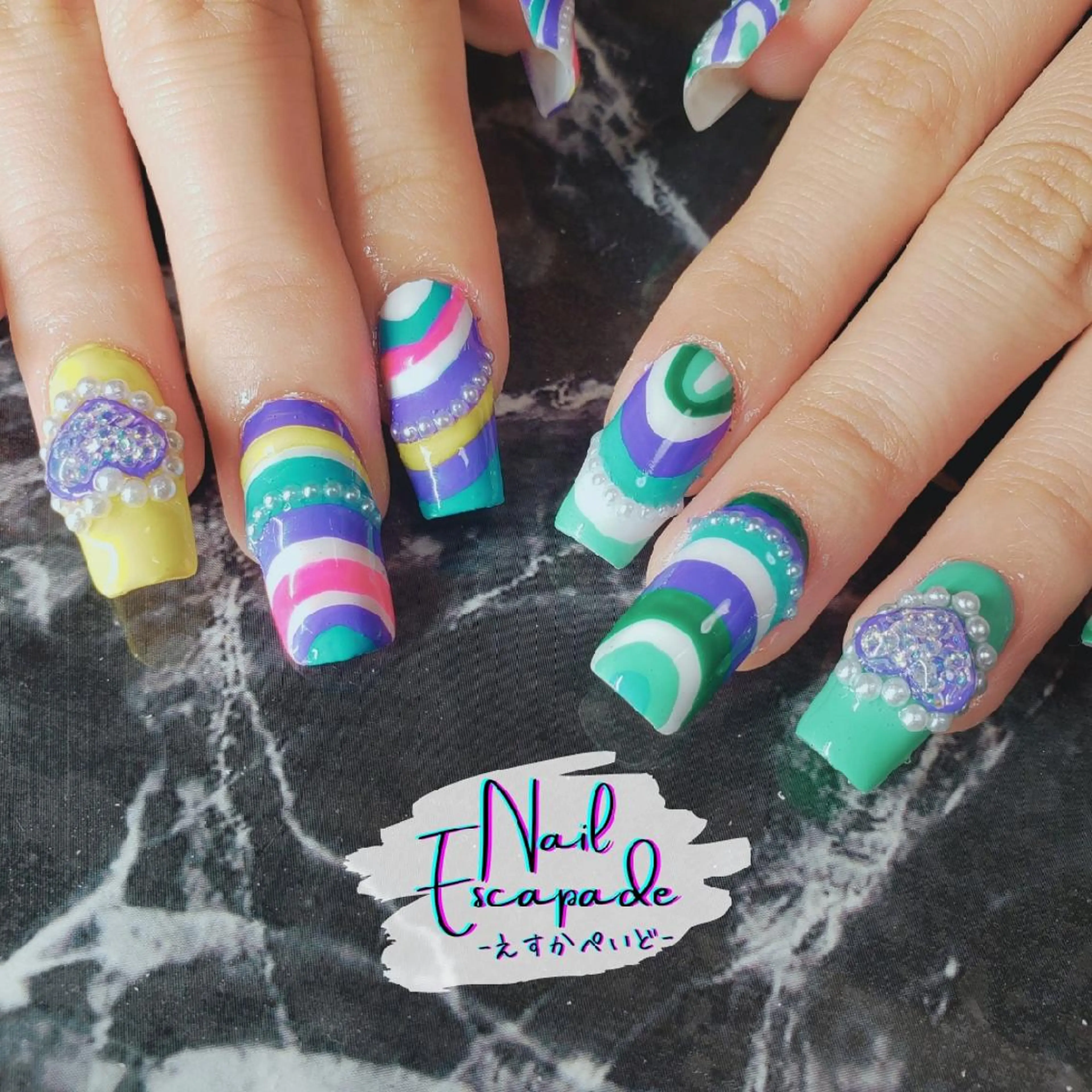 セミロング ネイル ハンドネイル クロキ 。のネイルデザイン