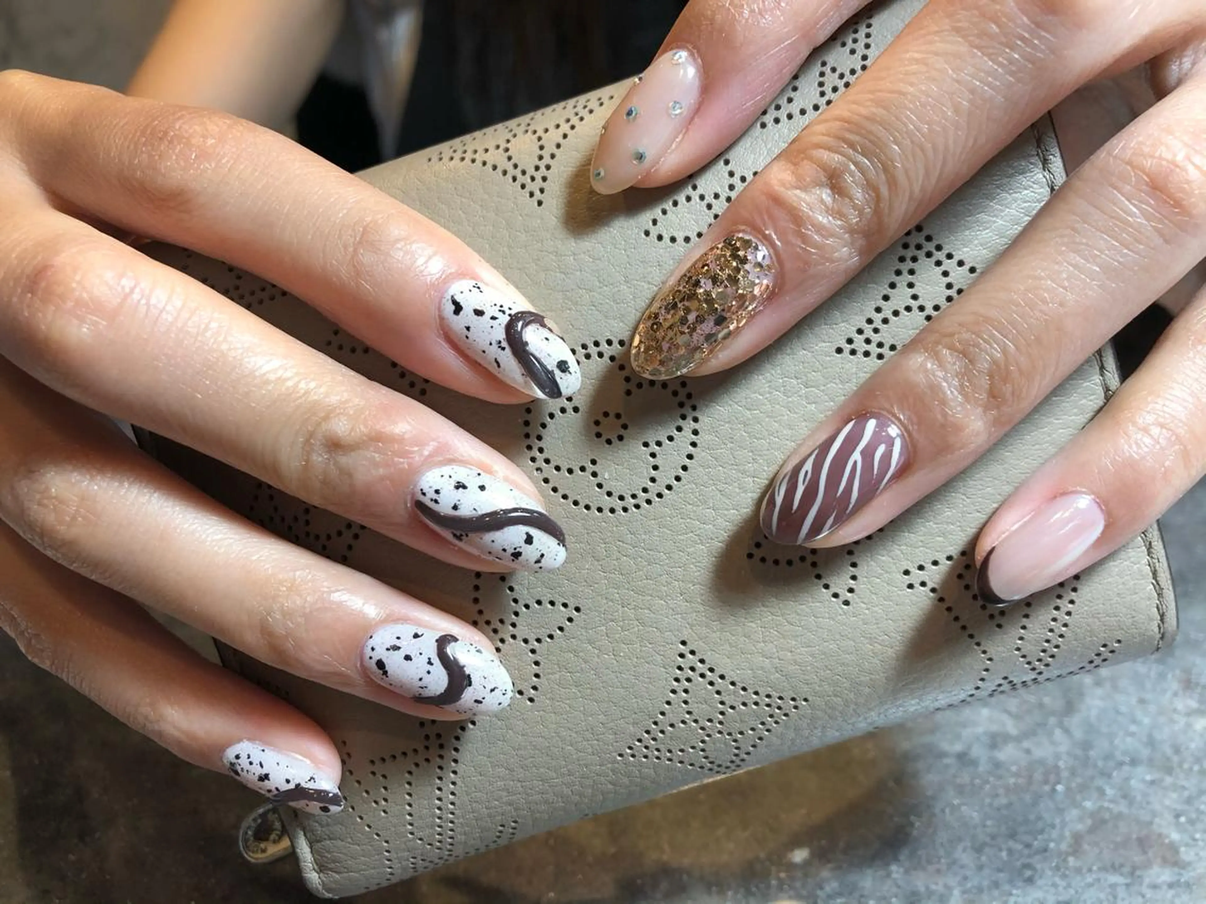 ネイル ブラウン ☽ ☾のネイルデザイン