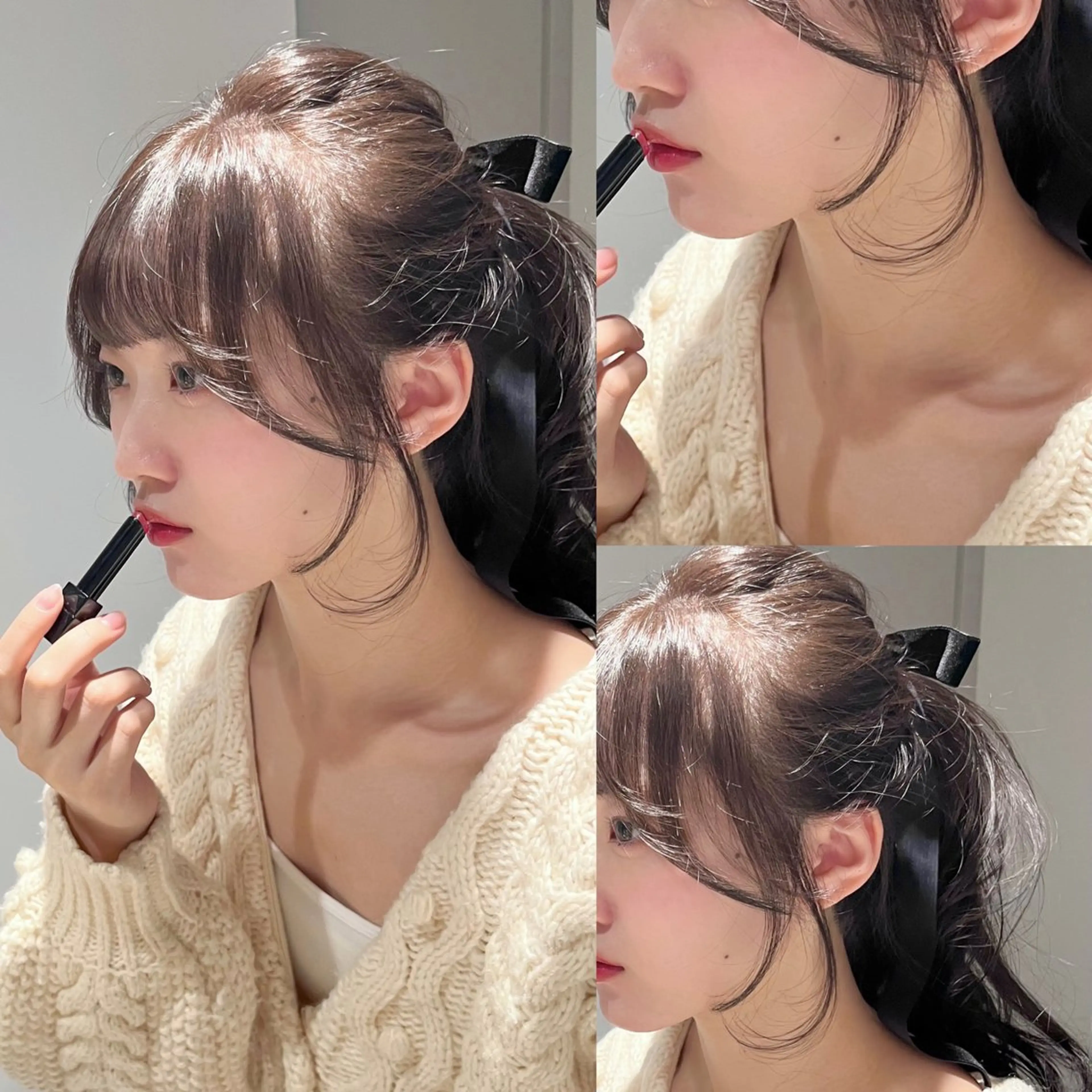 セミロング カラー ヘアアレンジ ブリーチ グレージュ ブリーチなしカラー カット ヘアカラー 🎀taro ブリーチなしカラーのヘアスタイル