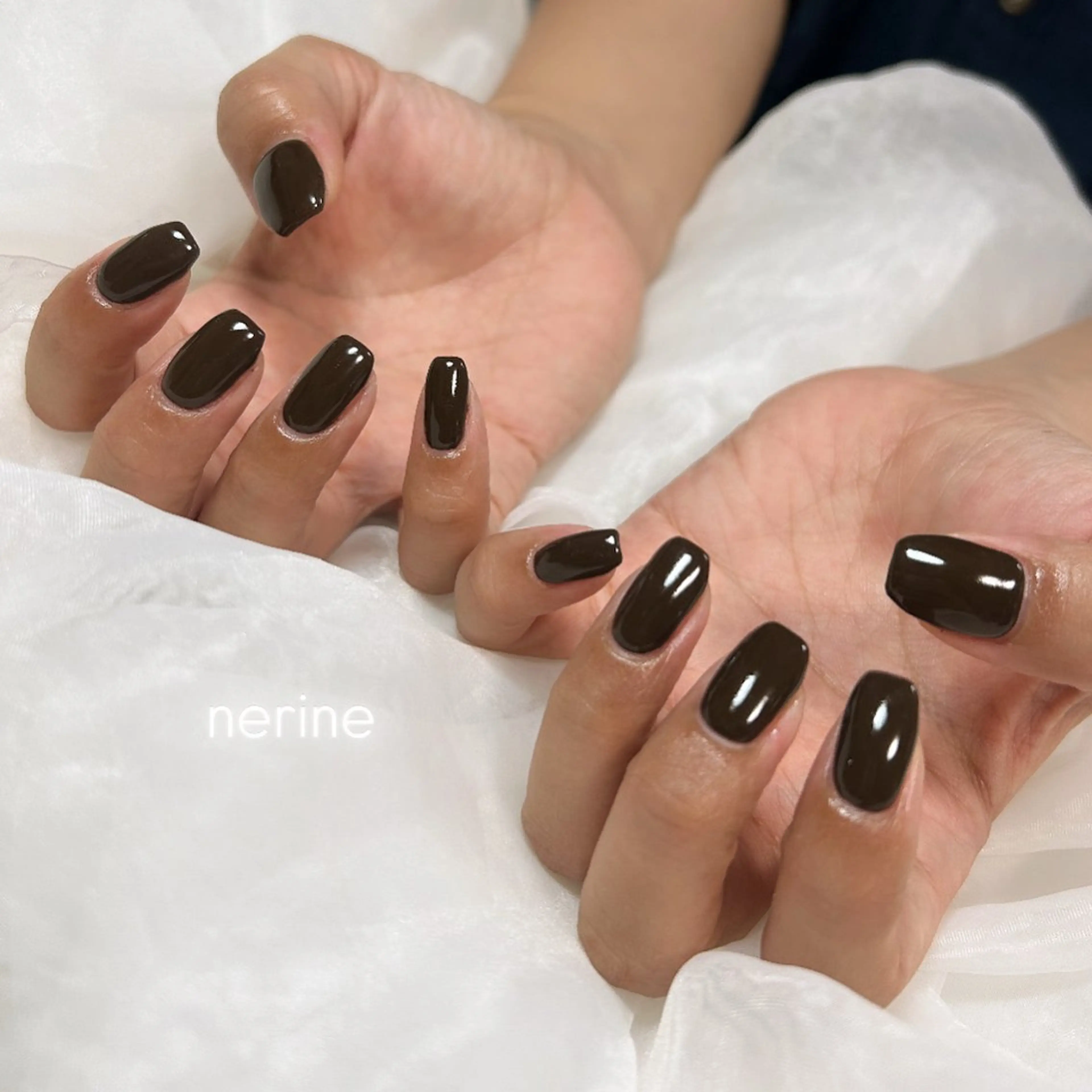 ネイル ブラウン ハンドネイル nail salon nerineのネイルデザイン