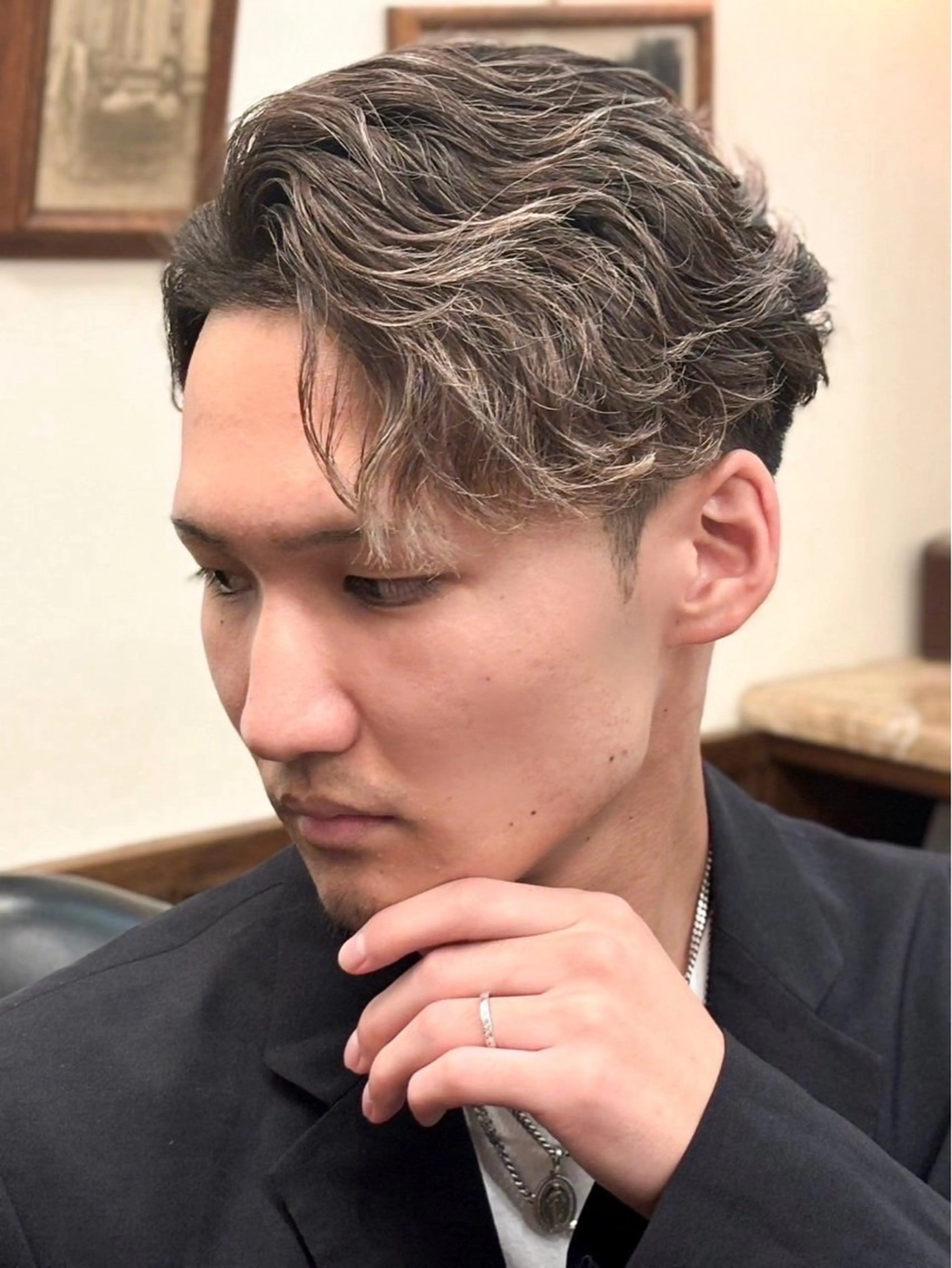 ショート パーマ メンズ ヒロ銀座 バーバーショップ神楽坂所属・ひらお あおとのヘアスタイル