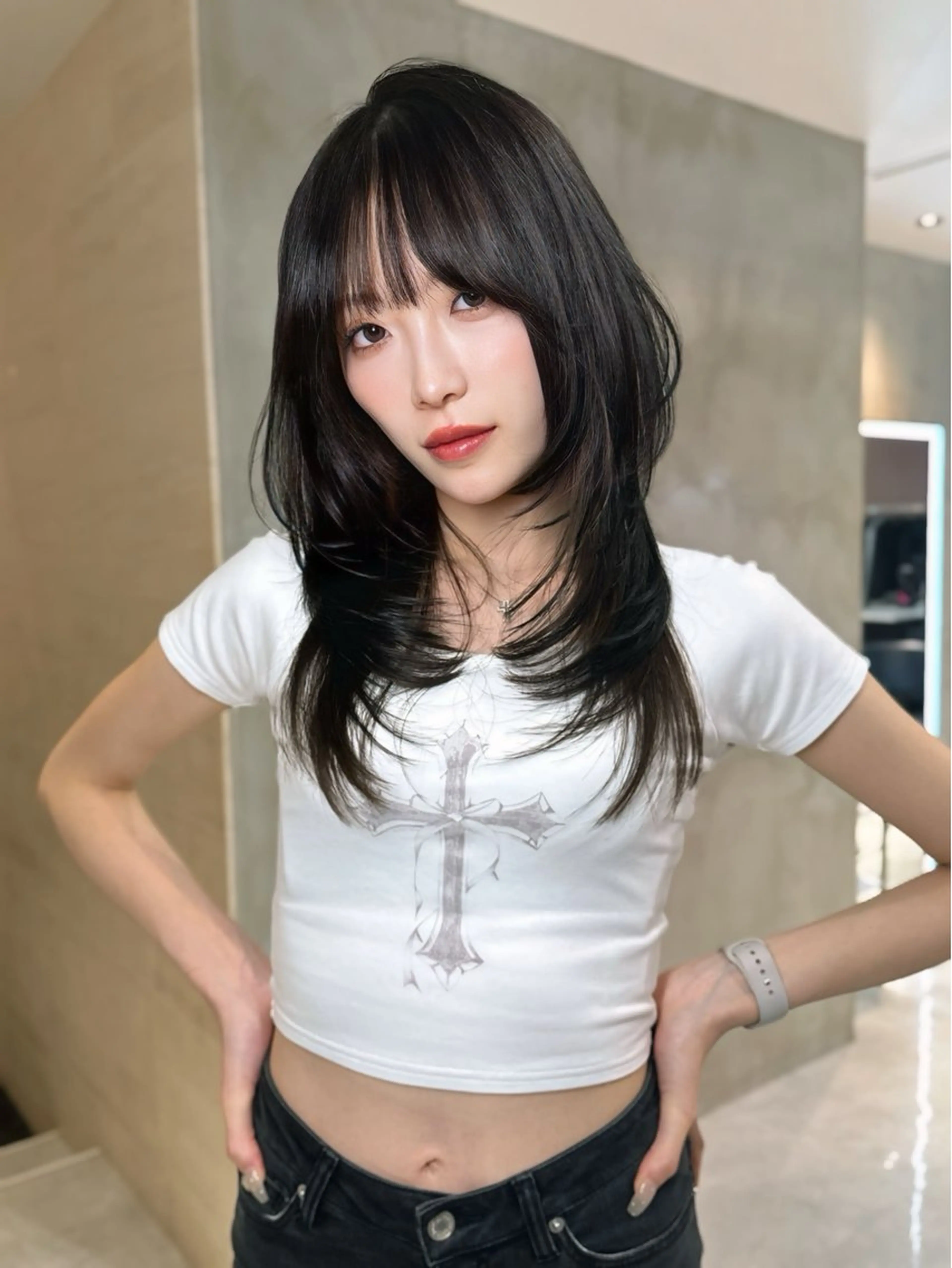 ミディアム カット ヘアカラー トリートメント 中韓🇨🇳🇰🇷 🤍TAKAHIROのヘアスタイル