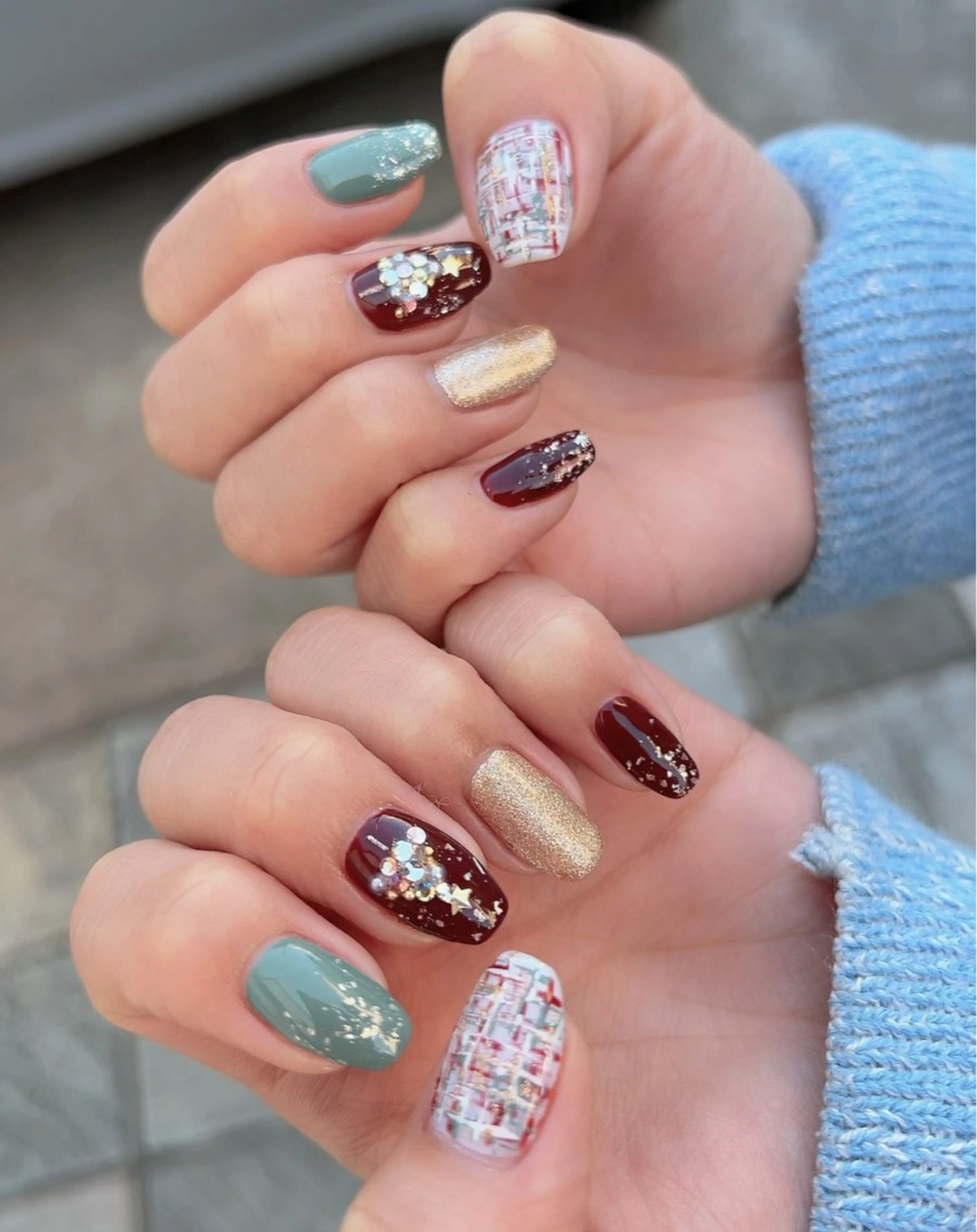 ネイル ジェルネイル 持ち込み パラジェル 冬ネイル クリスマス ハンドネイル Nail Salon Ｄream Mamのネイルデザイン