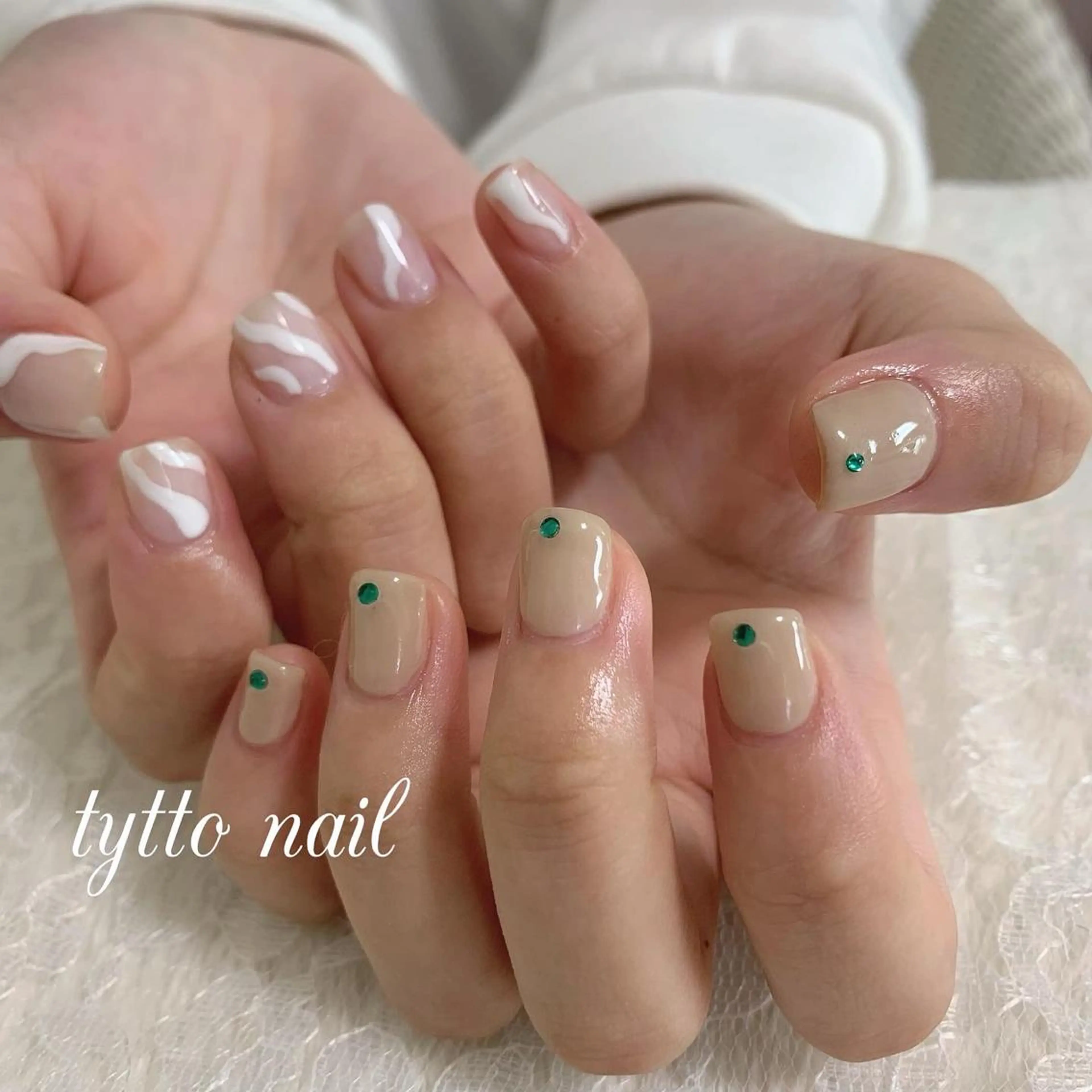 ネイル 韓国ネイル ホワイト ハンドネイル tytto nail ❤︎‪‪eri‪‪のネイルデザイン