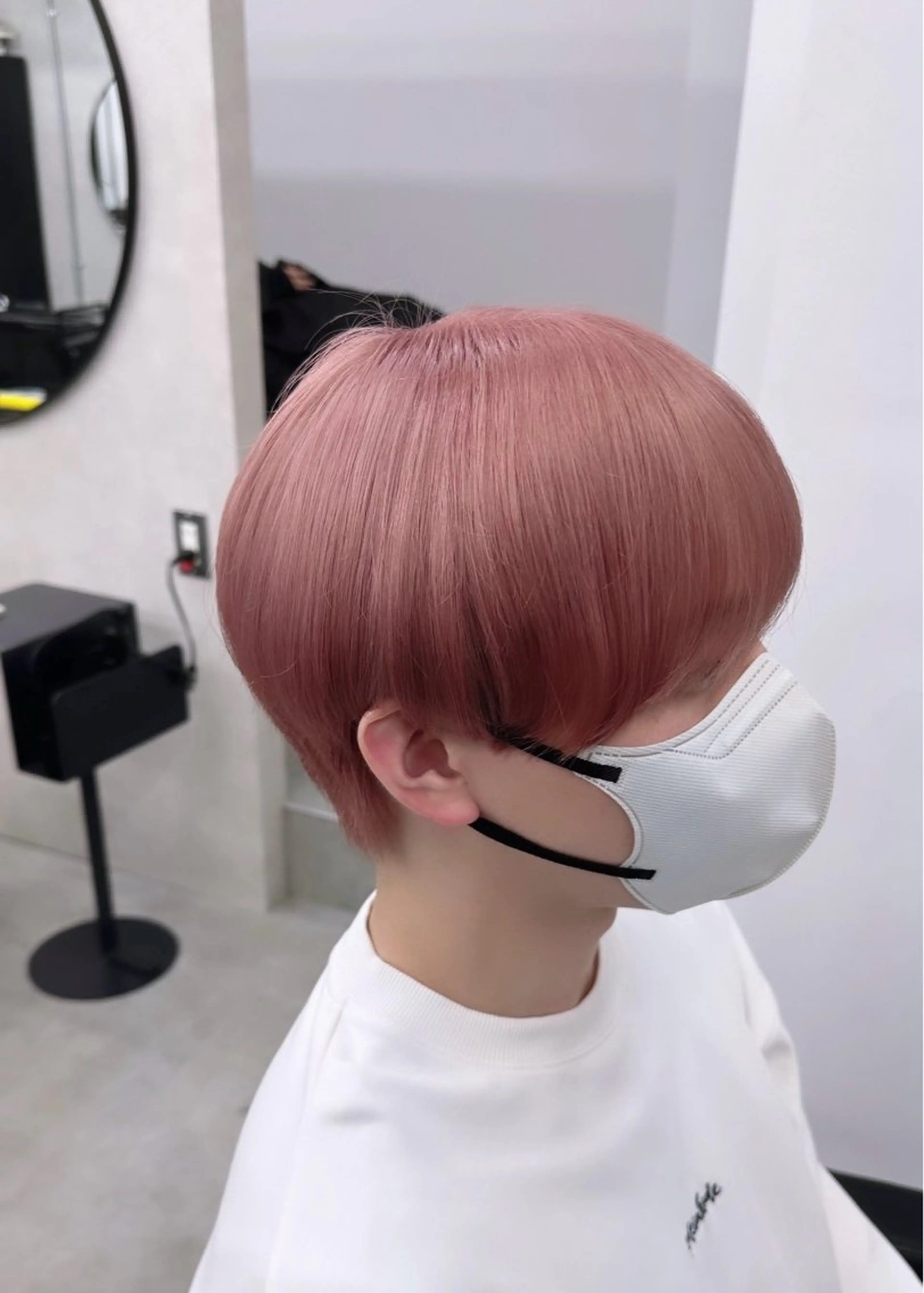 ショート カラー メンズ ベージュカラー ピンクカラー ピンクベージュ ブリーチ/ボブ ショート/はらのヘアスタイル