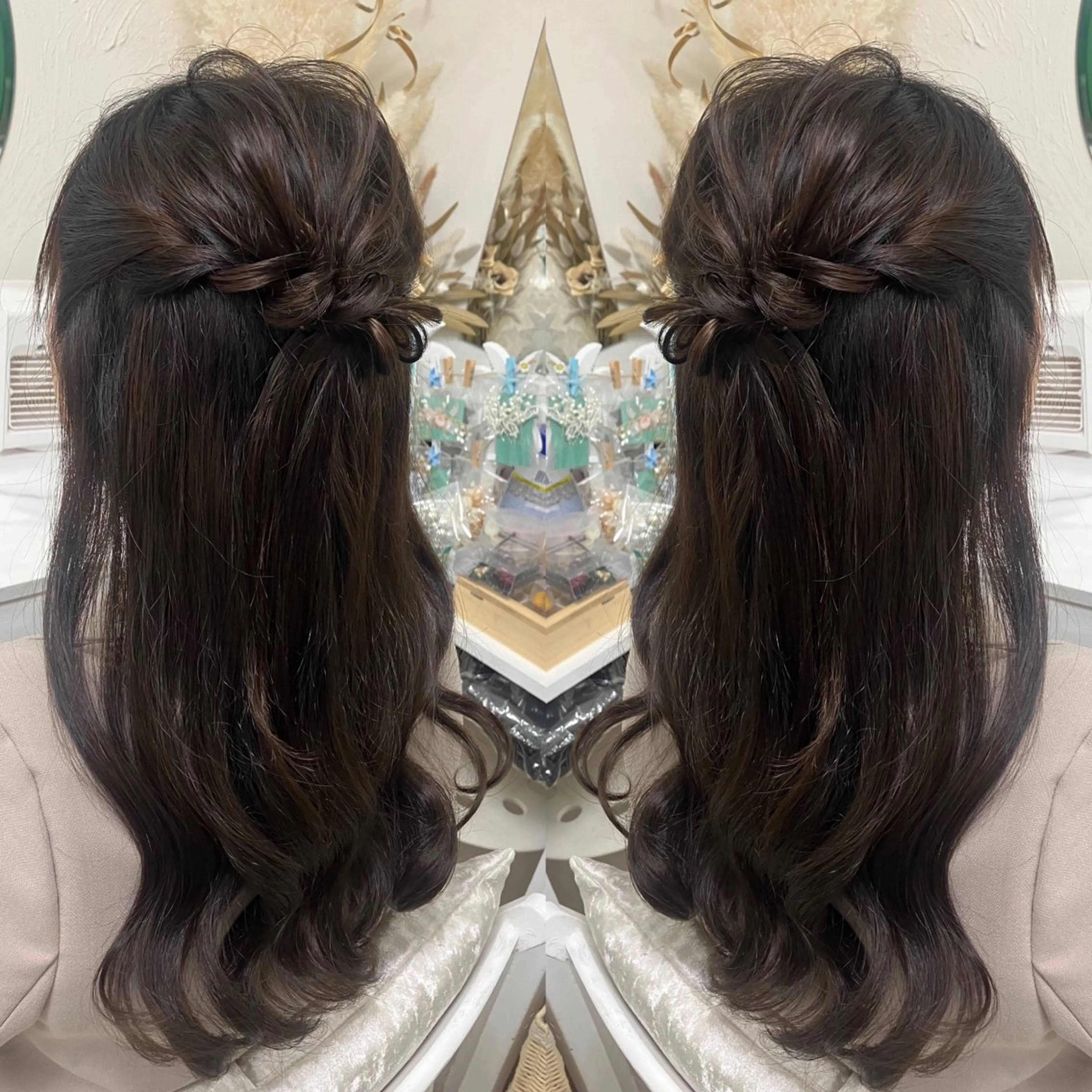ロング ヘアアレンジ ハーフアップ Jammming🌺 ここあ/ヘアメサロンのヘアスタイル