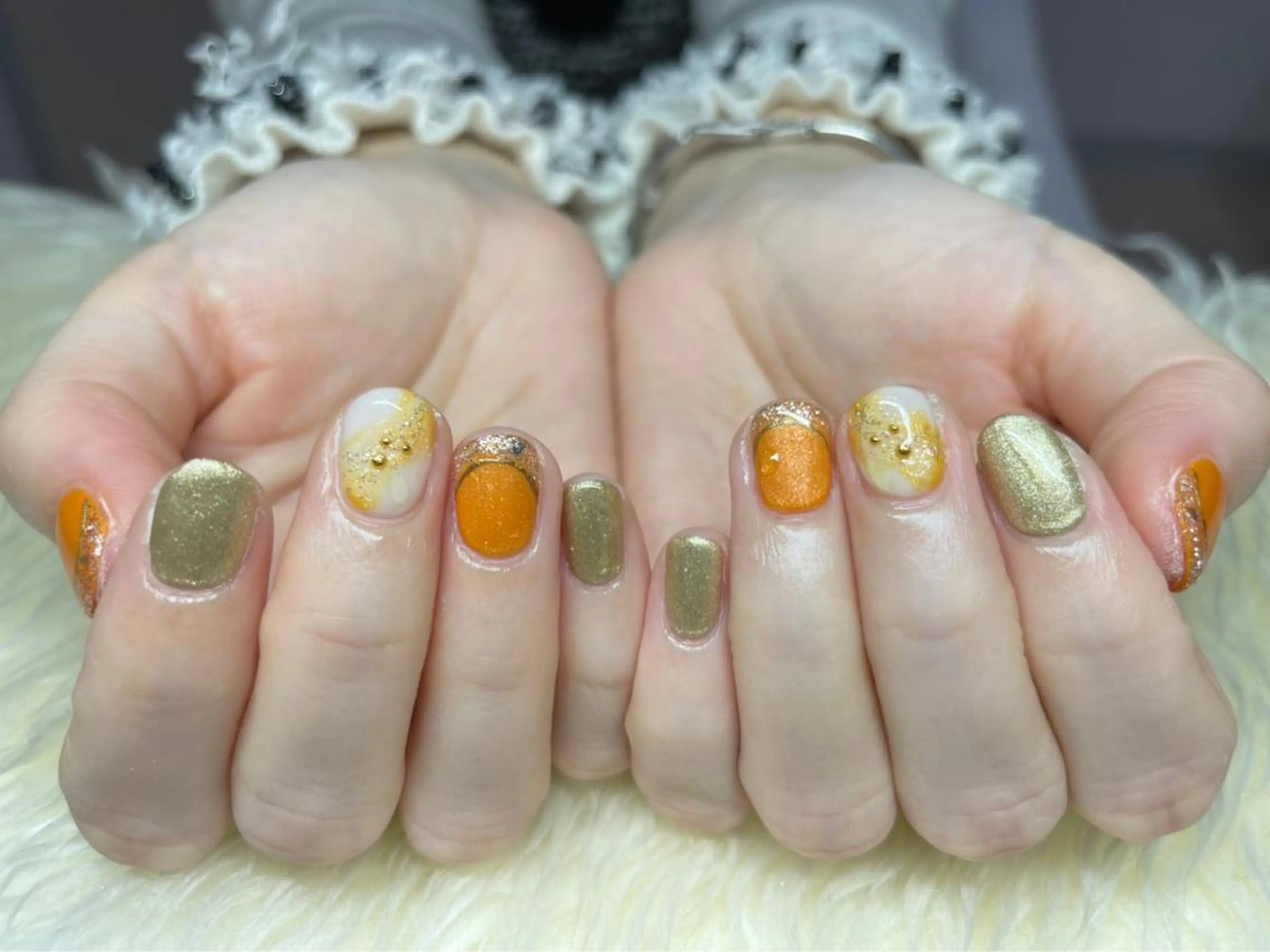 ネイル ジェルネイル 韓国ネイル マグネットネイル 持ち込み パラジェル ハンドネイル Nail&eye Belire 新宿のネイルデザイン