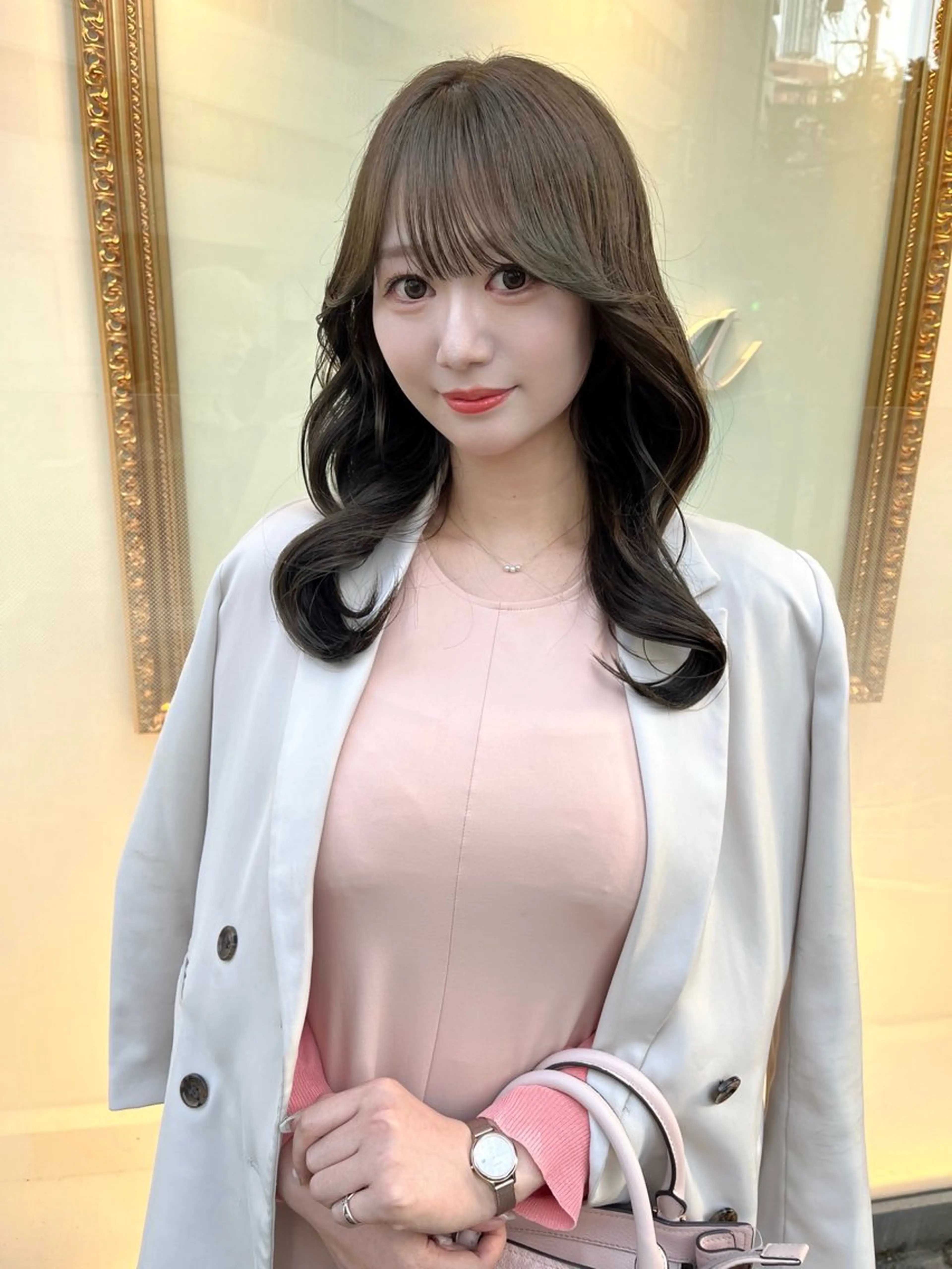 ミディアム カラー カット ヘアカラー トリートメント 尾崎隼大 レイヤー/韓国ヘアのヘアスタイル