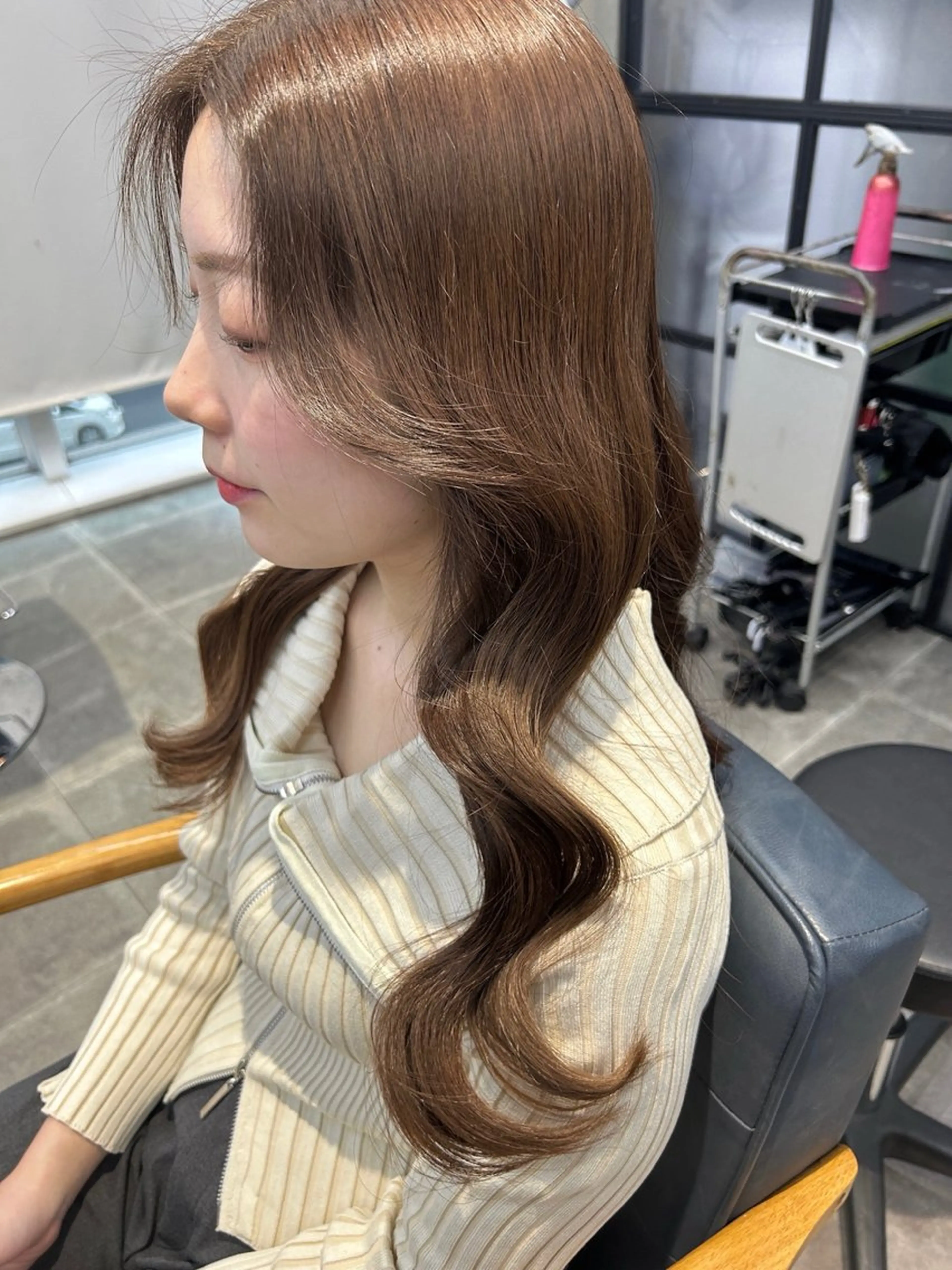 ロング カラー カット ヘアカラー トリートメント newi梅田🫧韓国 ヘア🫧sakiのヘアスタイル
