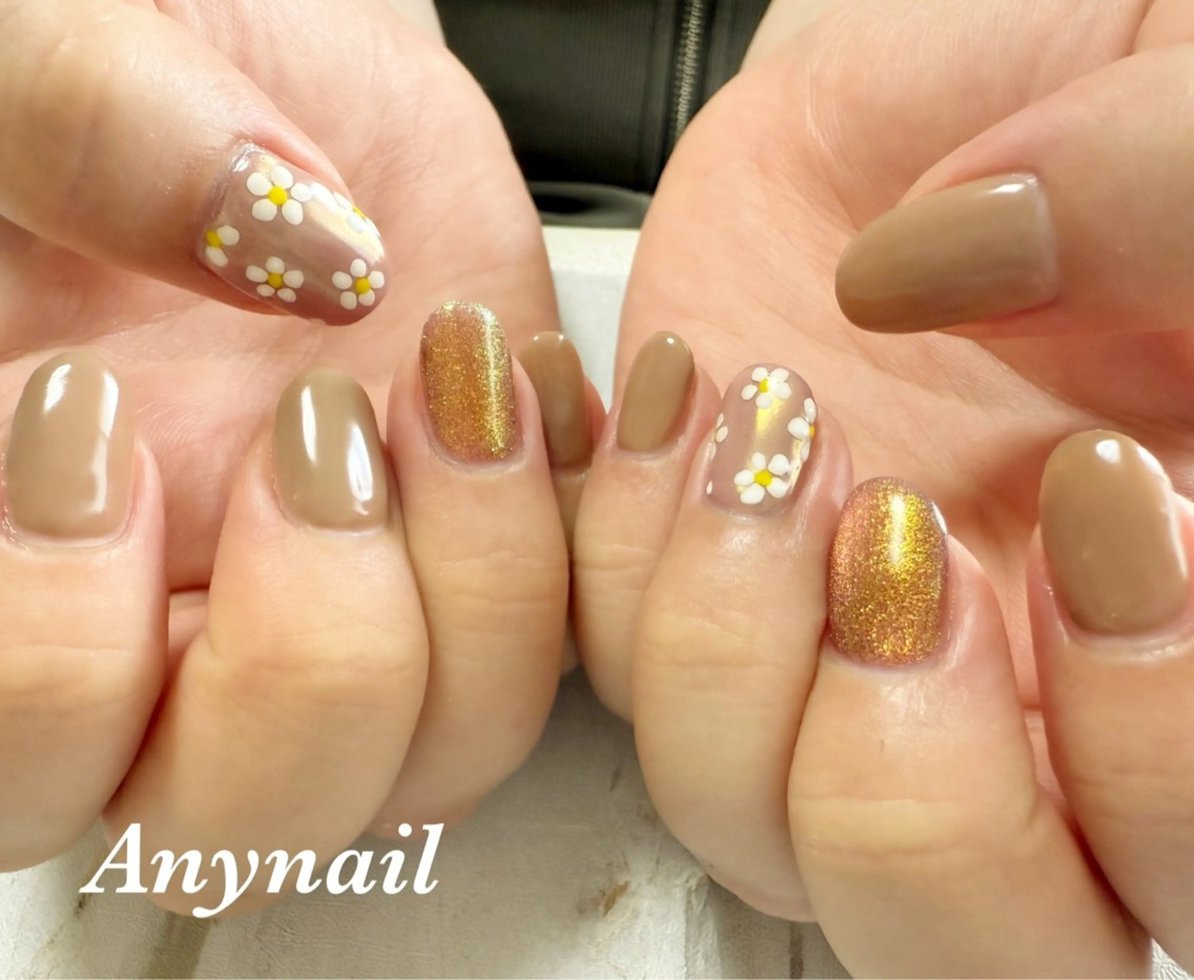 ネイル ブルー フラワーネイル マグネットネイル 岩澤 恵子のネイルデザイン