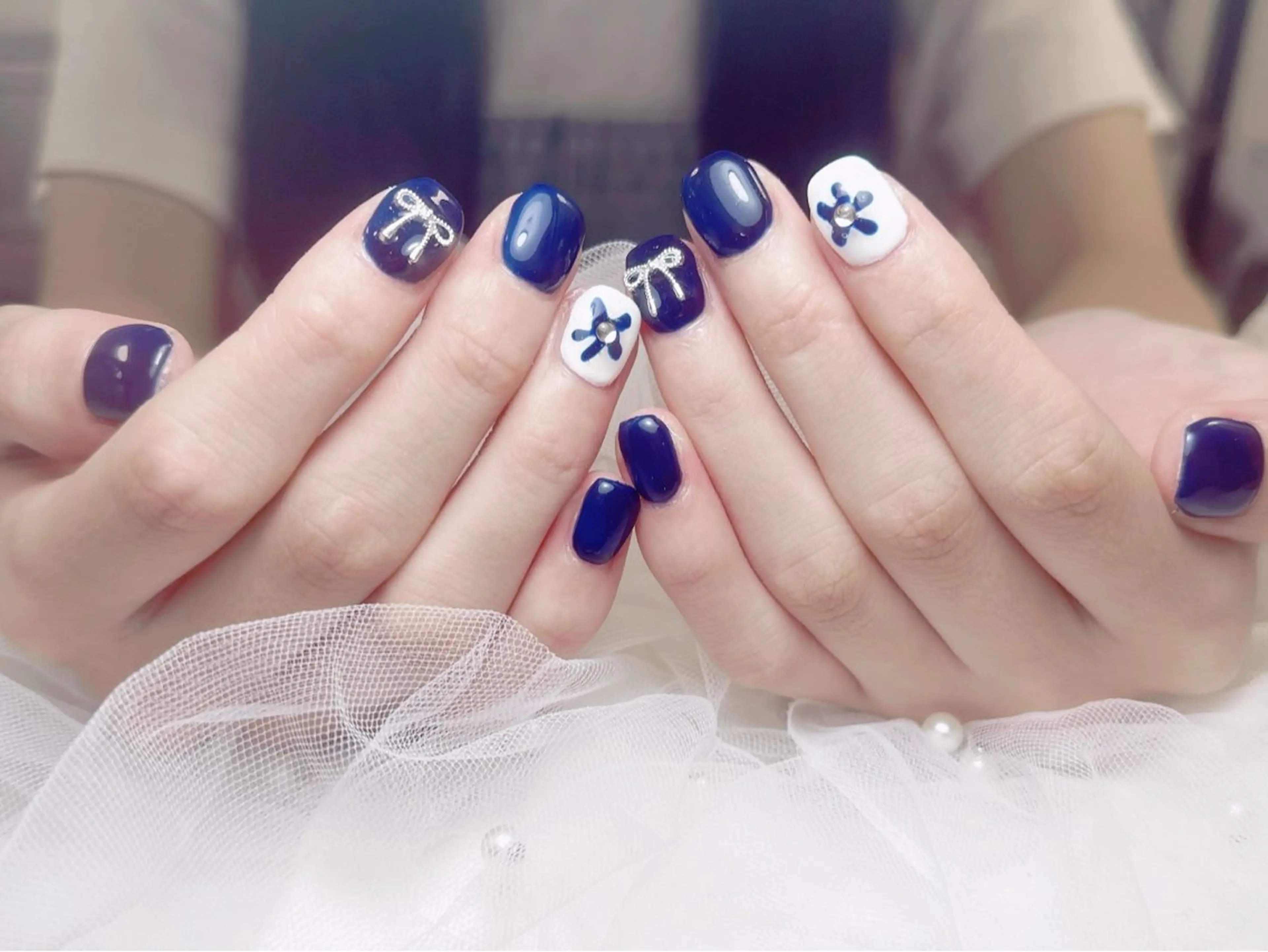 ネイル フレンチネイル ジェルネイル ハート 韓国ネイル マグネットネイル ハンドネイル ネイルサロン lotusのネイルデザイン