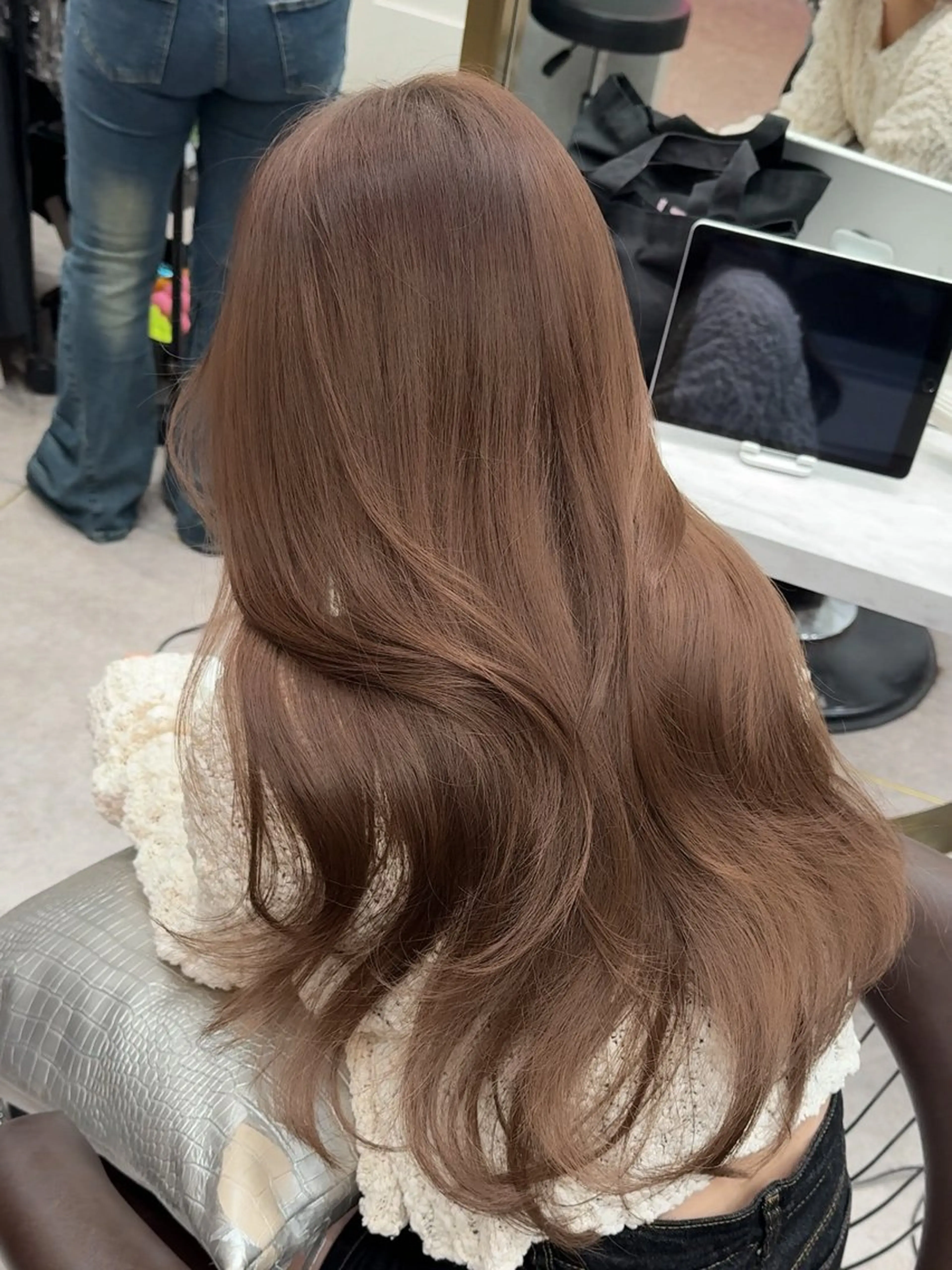 ミディアム カラー カット ヘアカラー トリートメント ダブルカラー 韓国ヘアKYONのヘアスタイル