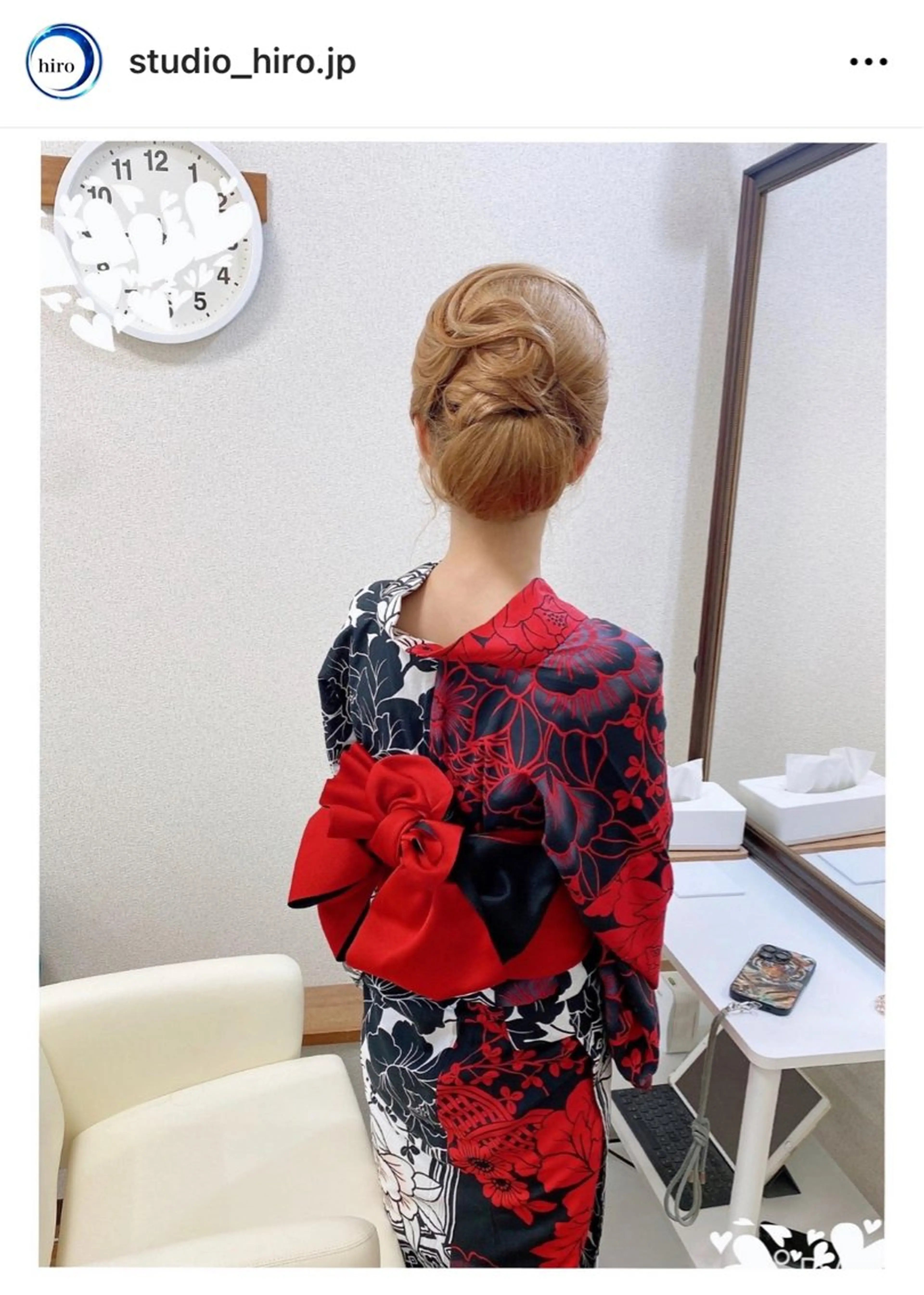 セミロング 浴衣 京都.祇園セットサロン:スタジオ ヒロ【Studio hiro】所属・ヒロ(hiro) •スタジオヒロのヘアスタイル