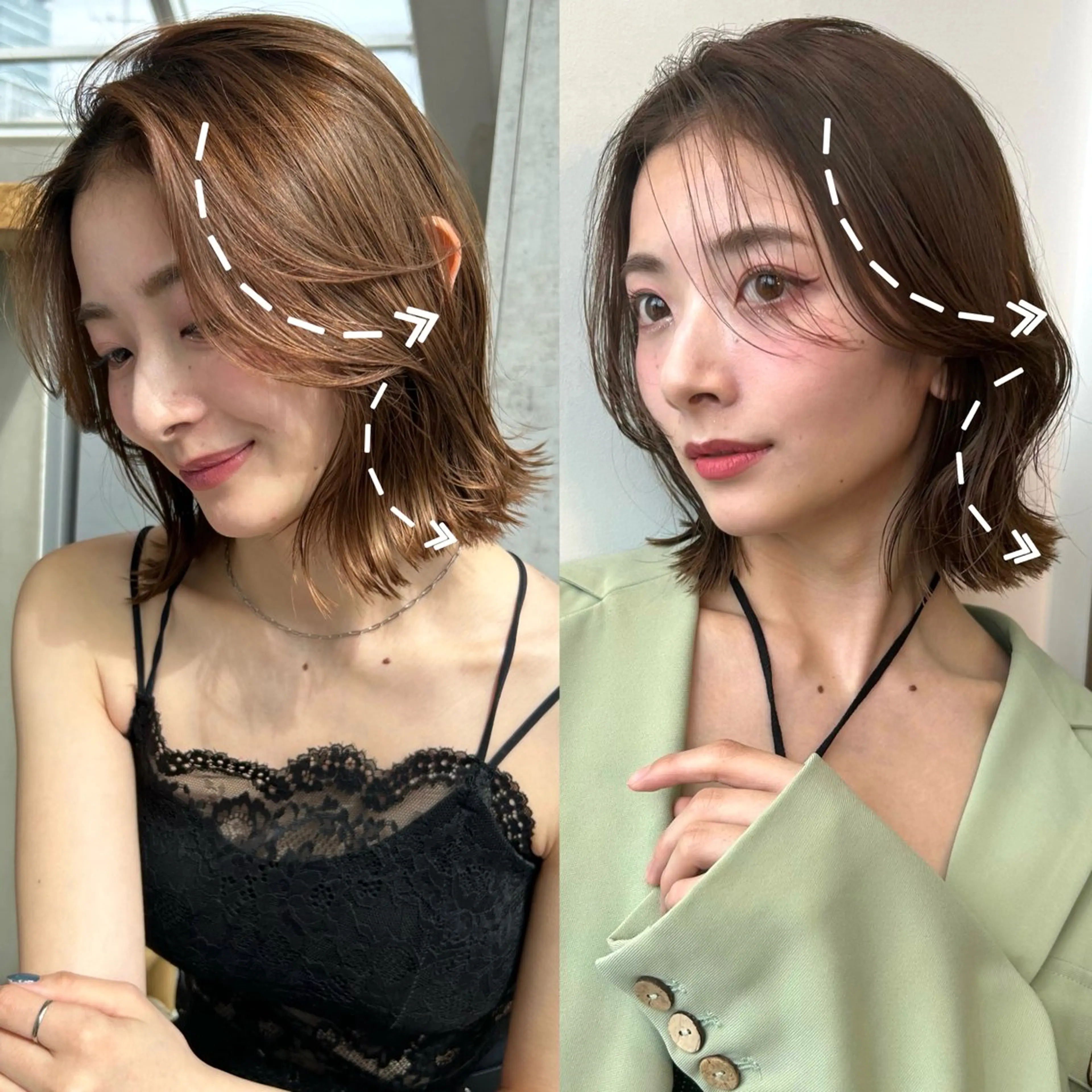 ミディアム 切りっぱなしボブ ボブ くびれヘア タンバルモリ 似合わせカット カット ヘアカラー トリートメント ボブ/くびれボブ/ 髪質改善/Ru-kaのヘアスタイル
