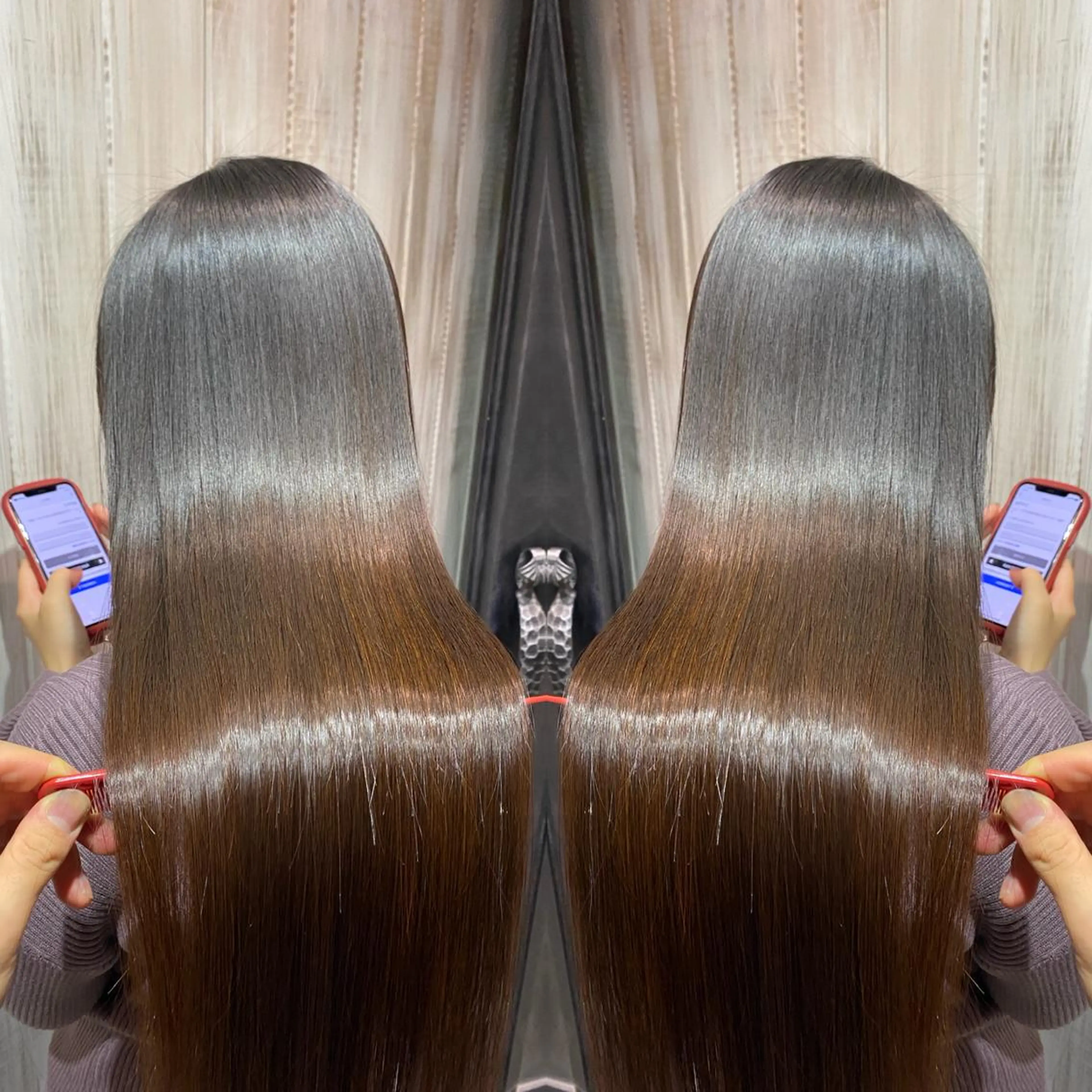 ロング 髪質改善 レイヤーカット 縮毛矯正 トリートメント 酸熱トリートメント SALOWIN調布店所属・ツヤ髪師 kichiのヘアスタイル