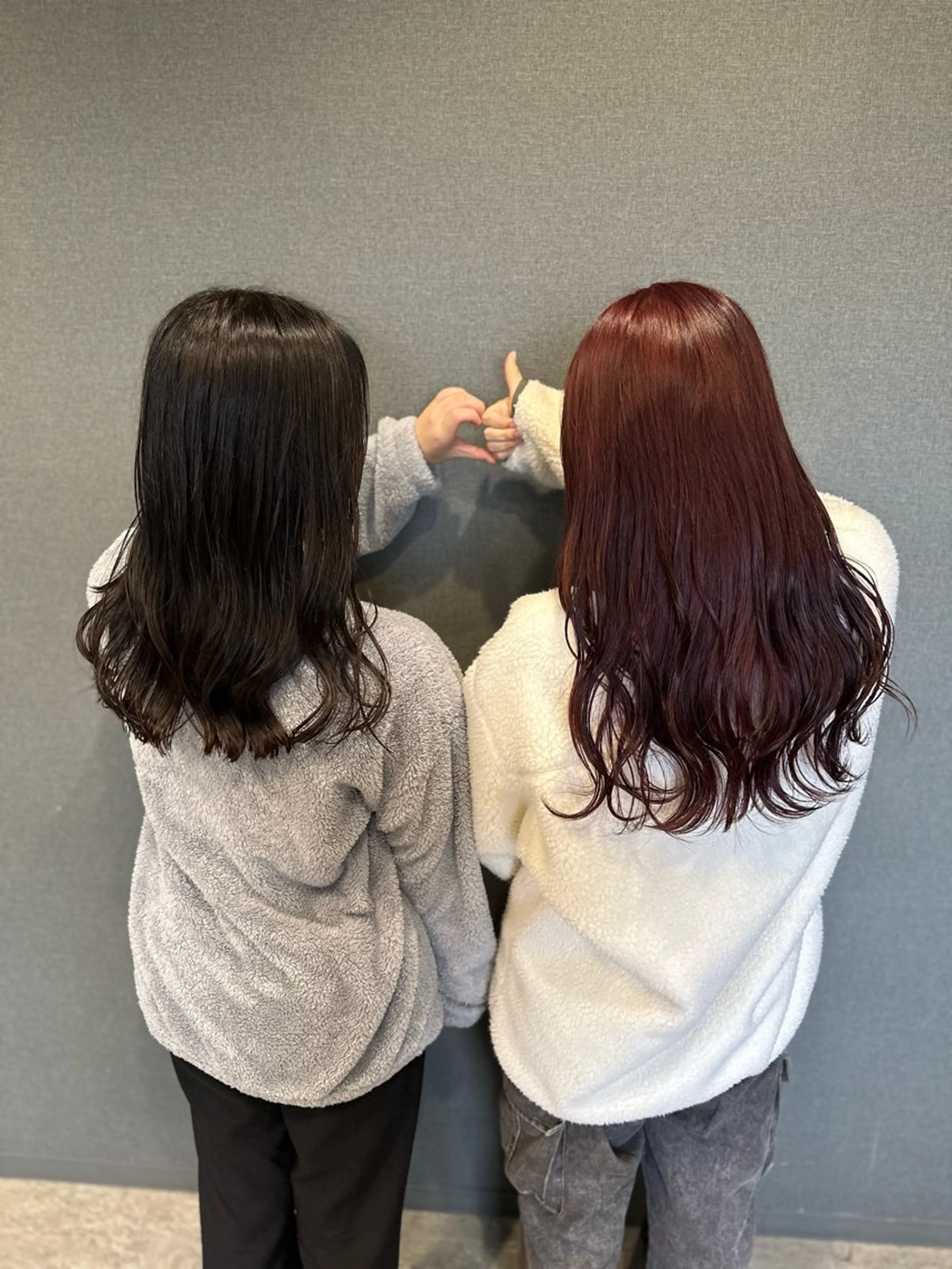 セミロング カラー ブリーチ レッドカラー カット ヘアカラー arika オケシ　リョウダイのヘアスタイル