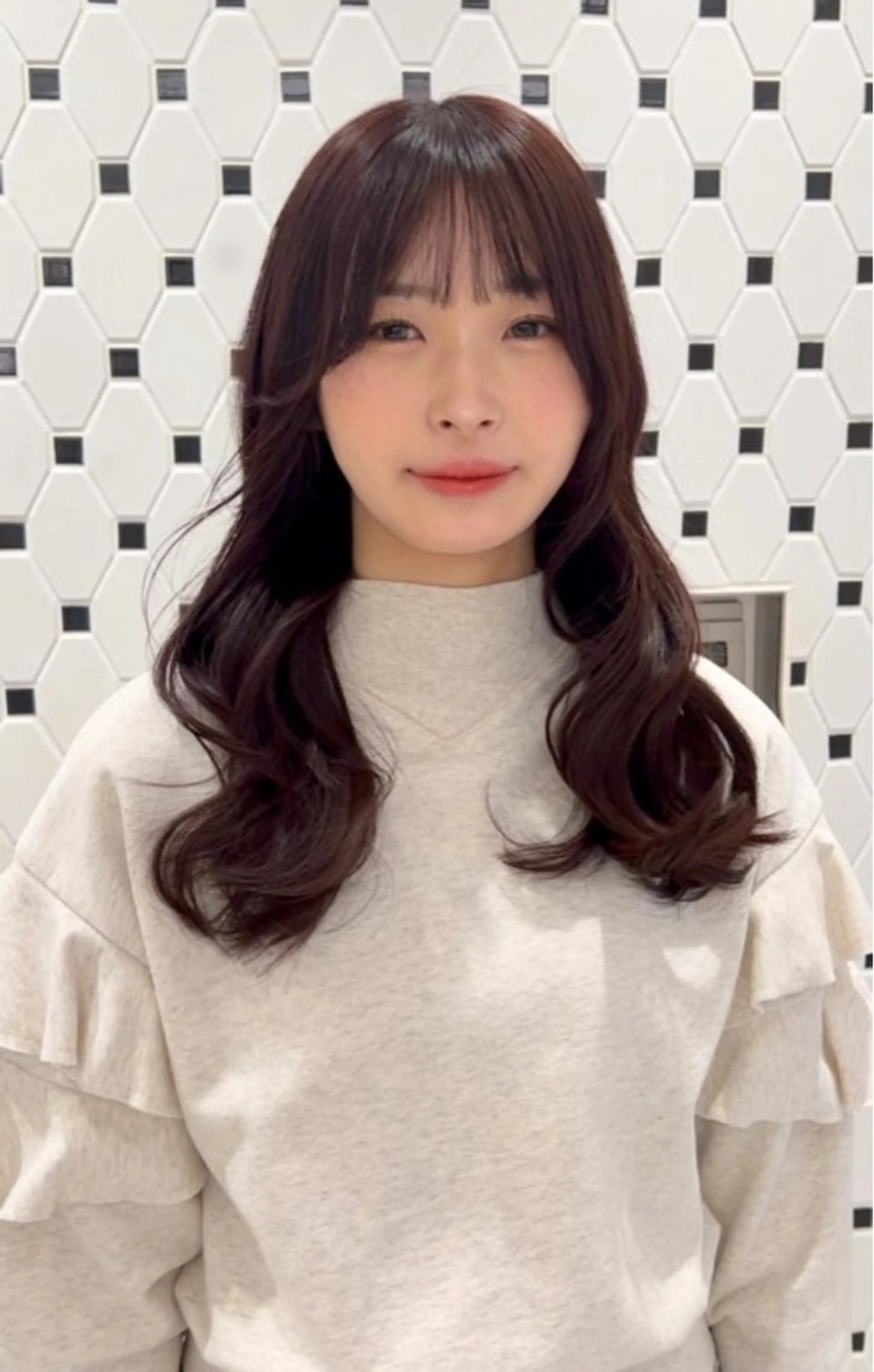 セミロング カラー ヘアアレンジ カット ヘアカラー 顔周り/透明感/銀座 🩵りのせのヘアスタイル