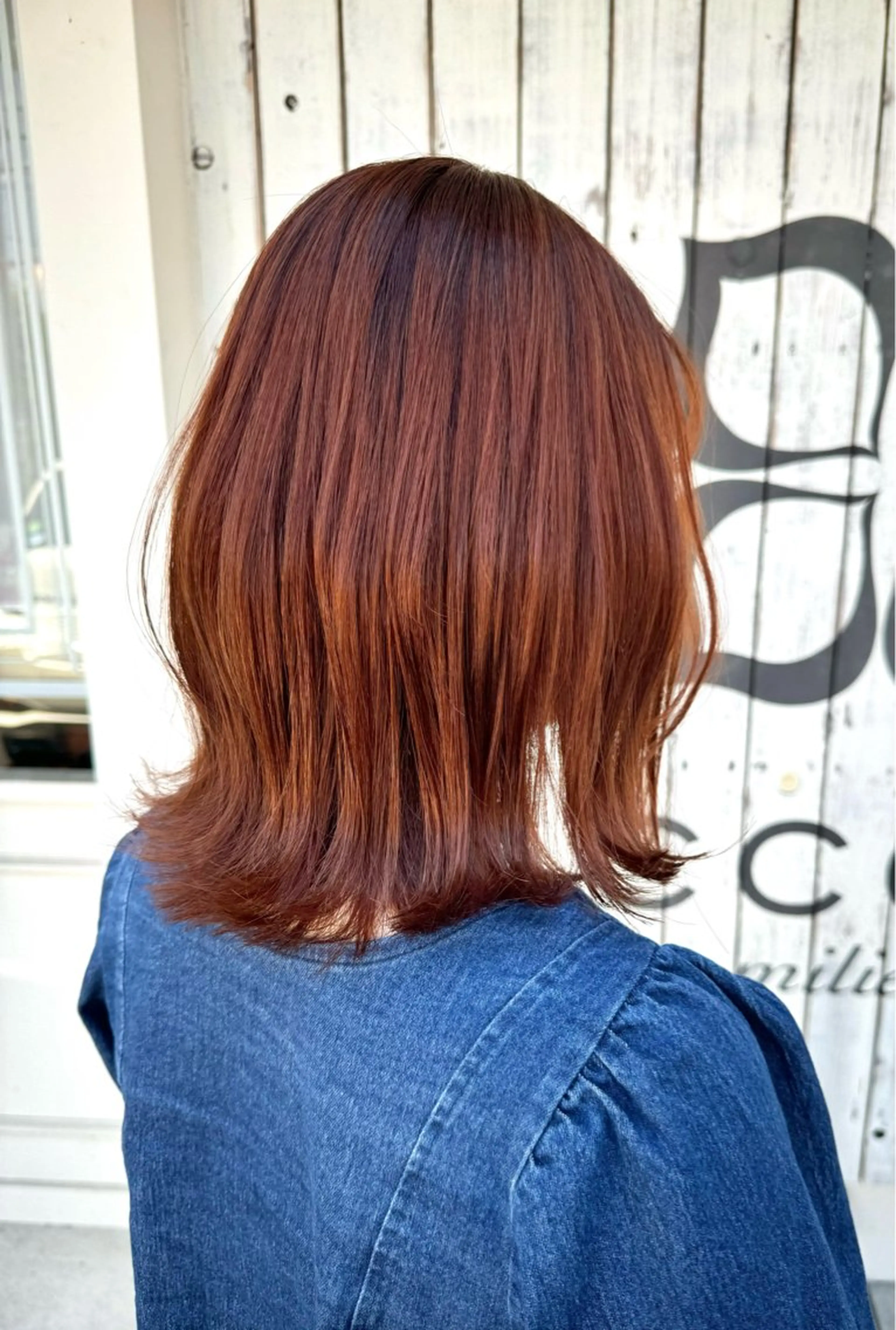 ミディアム オレンジブラウン カット ヘアカラー 中川 真帆のヘアスタイル