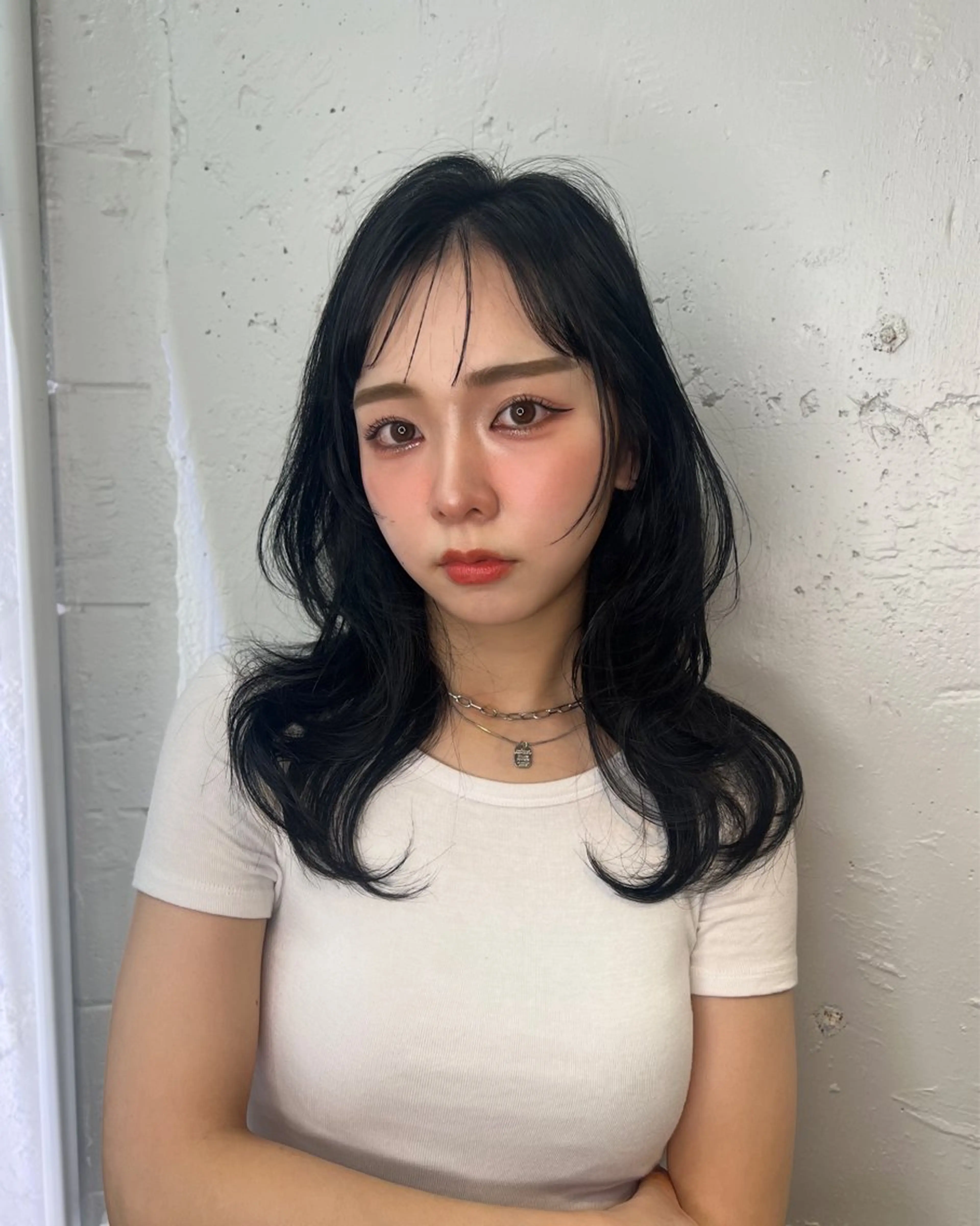 セミロング 韓国風ヘア カット ヘアカラー 🩶韓国/似合わせ/ さわ🩶のヘアスタイル