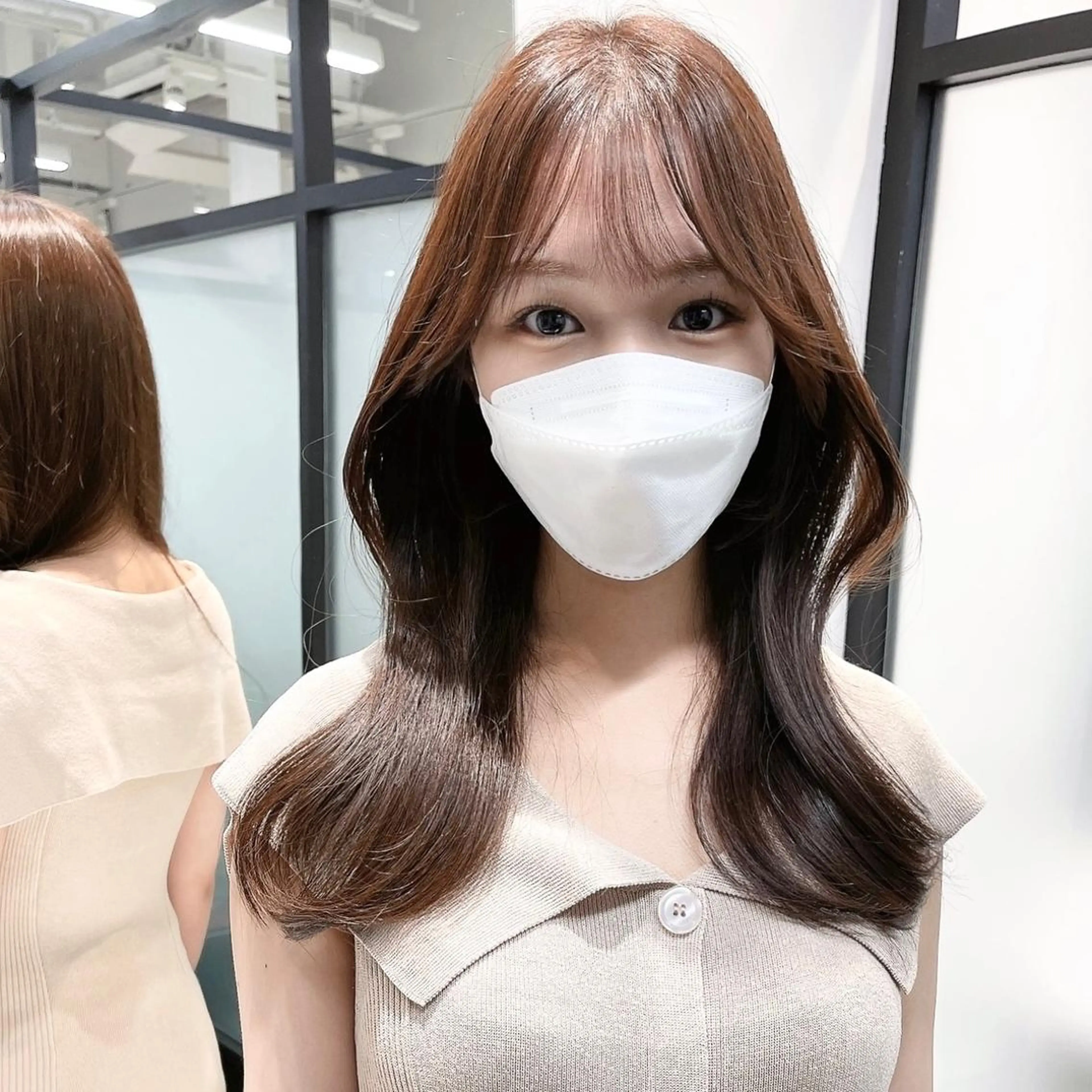 セミロング 韓国レイヤーカット 髪質改善▫️水野有真のヘアスタイル