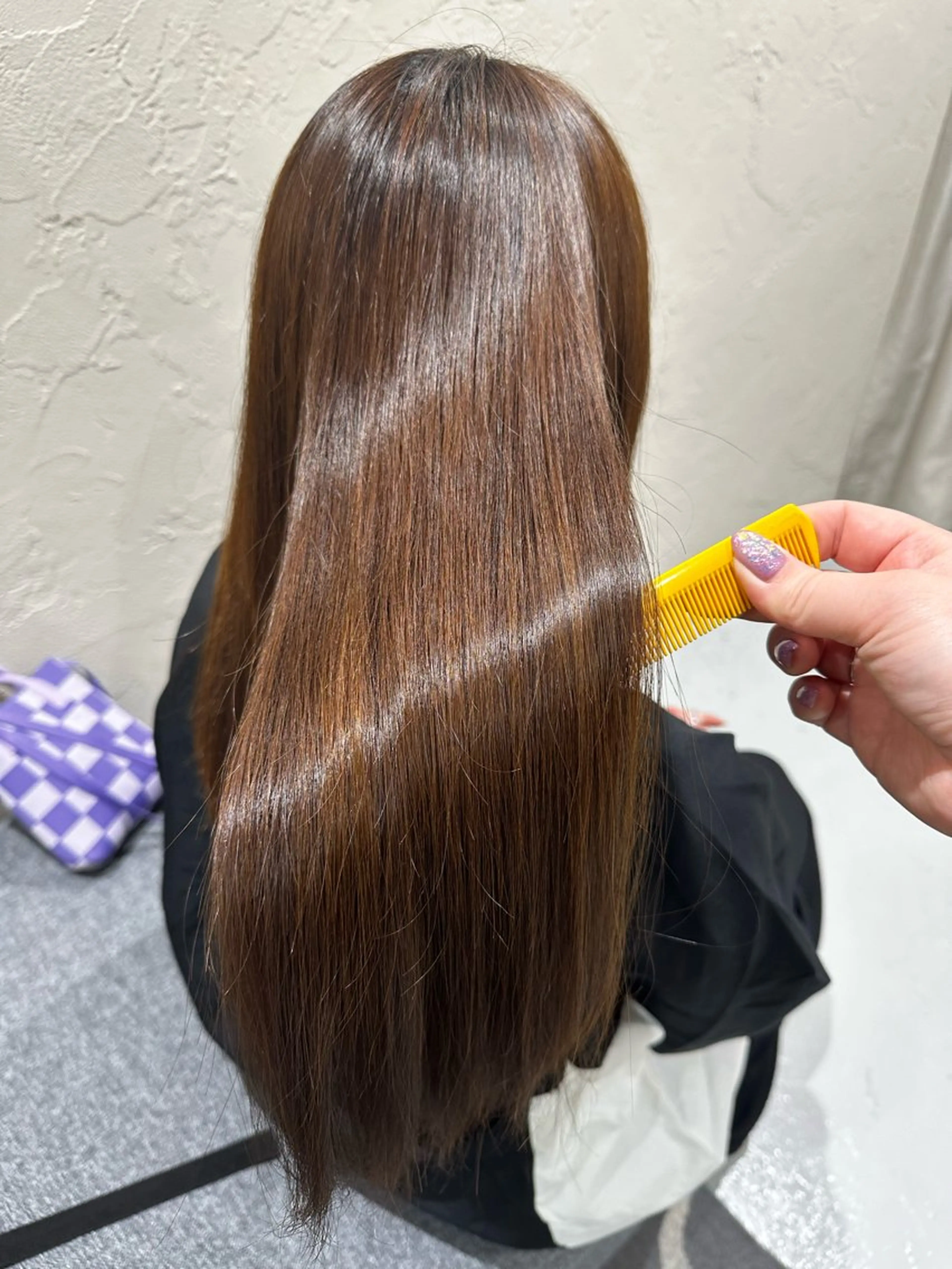 ロング カラー カット 縮毛矯正 トリートメント 【髪質改善】 夏目結以のヘアスタイル