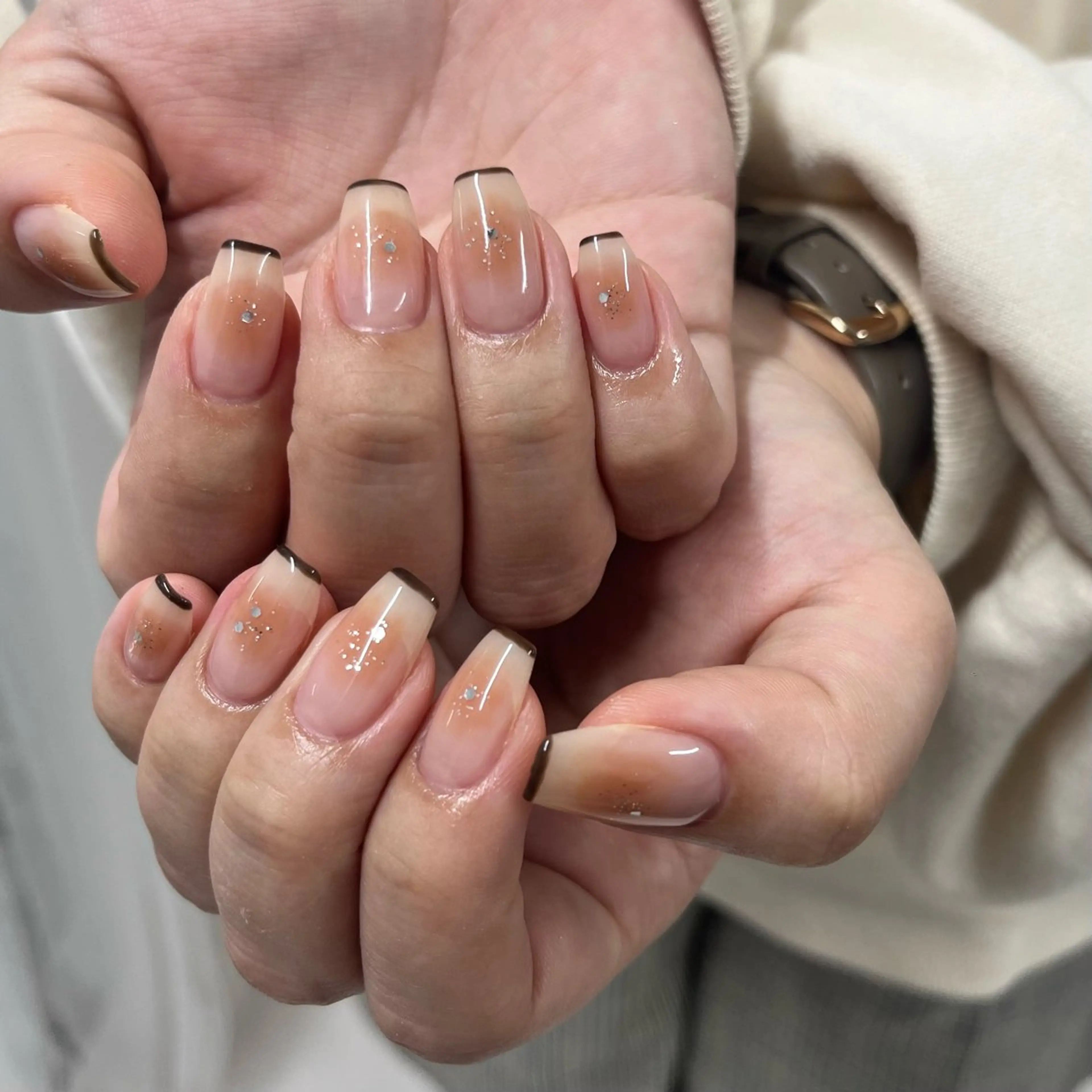 ネイル ブラウン チークネイル ハンドネイル Lia所属・eri chan nailのネイルデザイン