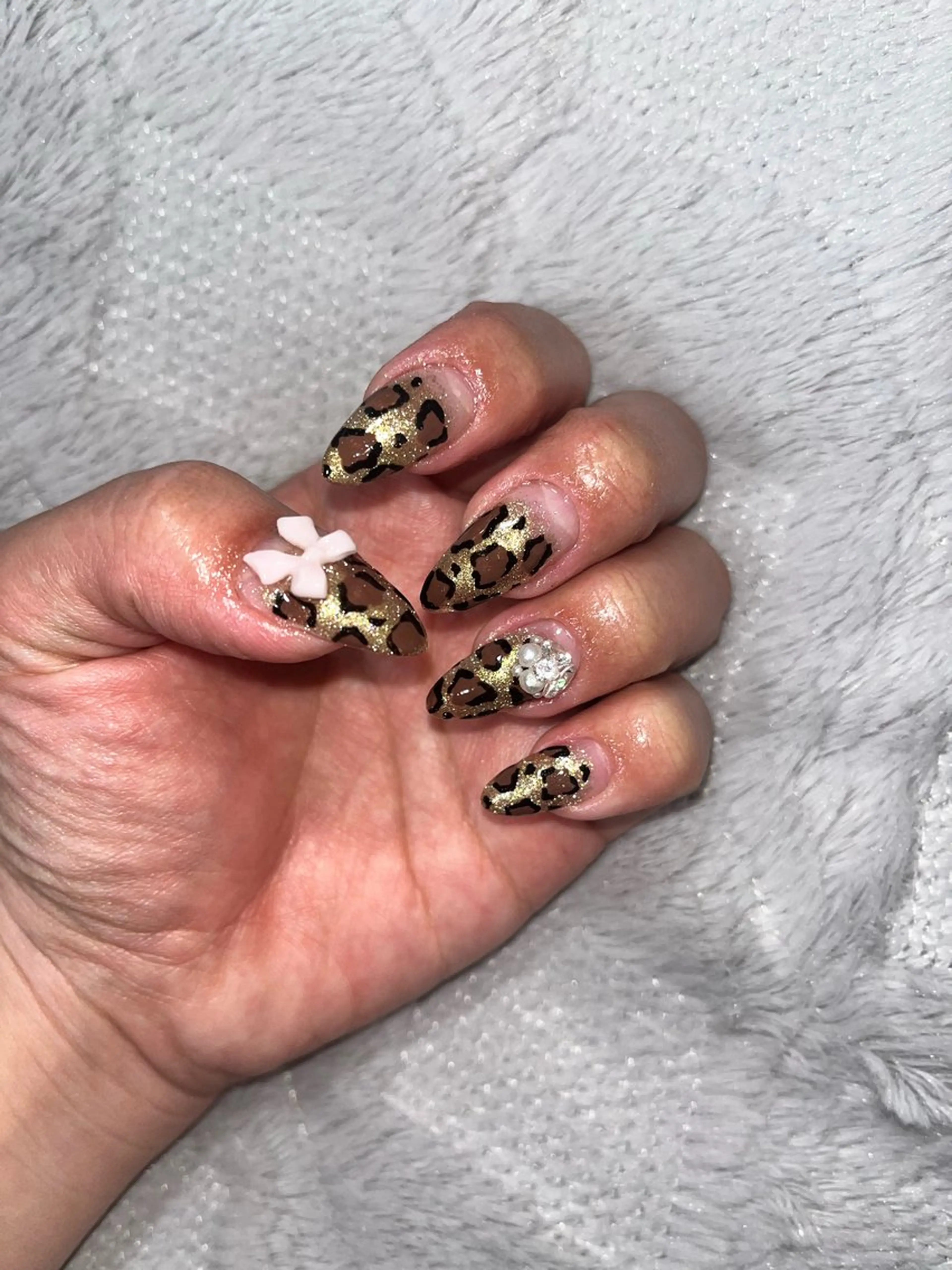 ネイル アニマル柄 リボン Malo nailのネイルデザイン