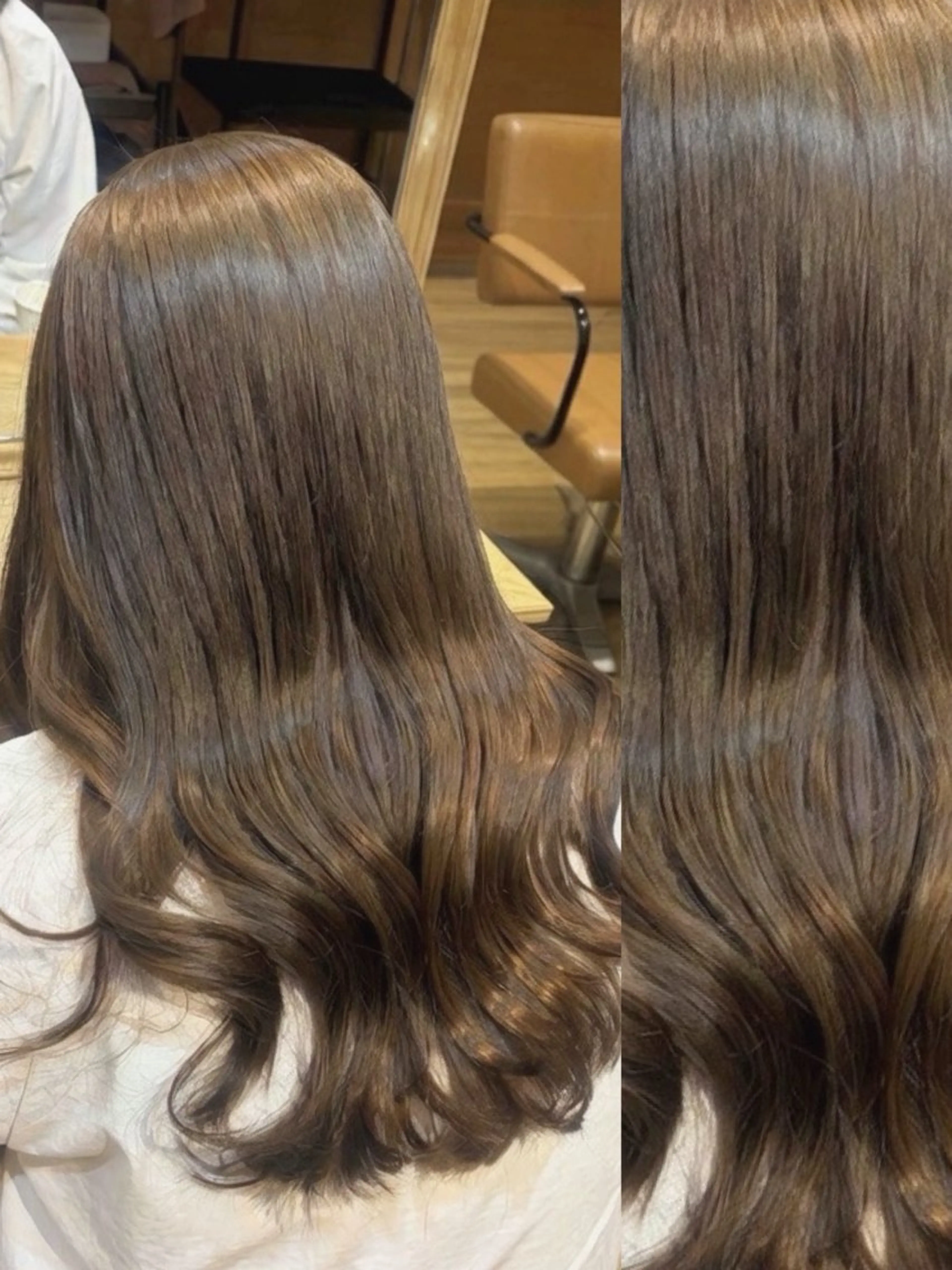 ロング カラー カット ヘアカラー トリートメント 👑髪質改善wカラー /ハイトーン/アユカのヘアスタイル