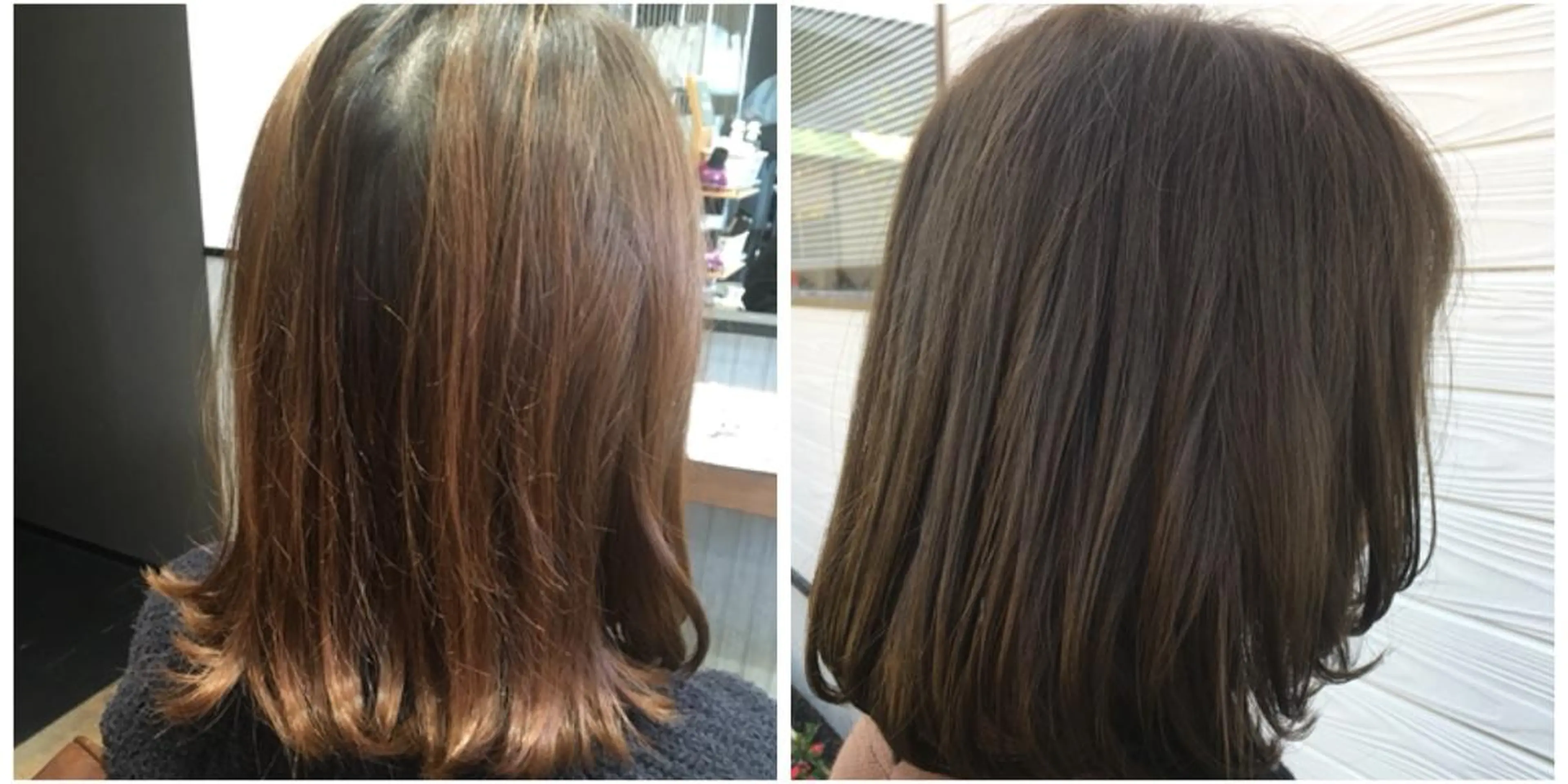 ミディアム カラー ビヨウシツトリコ よねたにみなのヘアスタイル