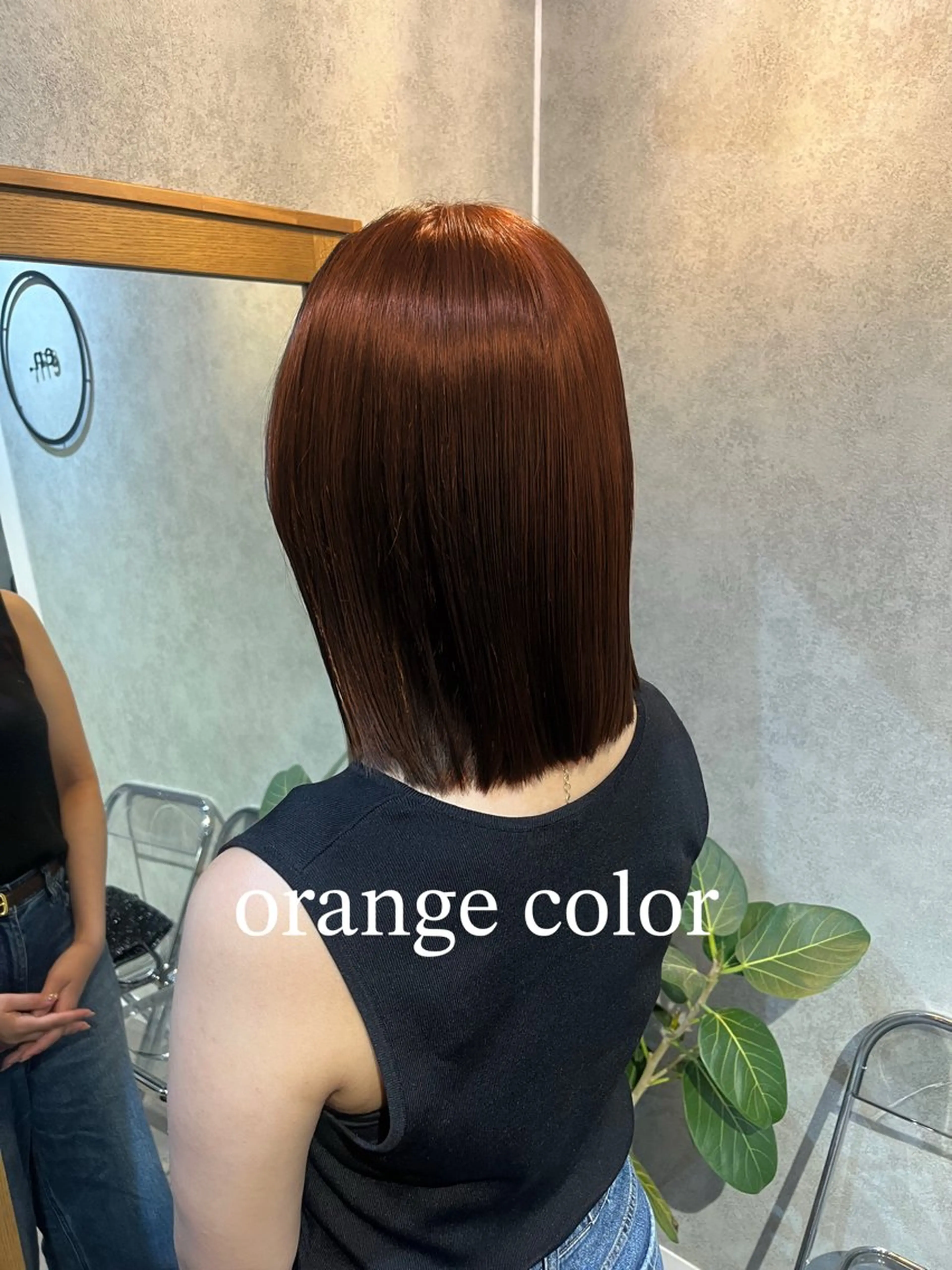 ミディアム カラー カット ヘアカラー トリートメント ボブ/プツッとボブ/ 暖色カラー/モエのヘアスタイル