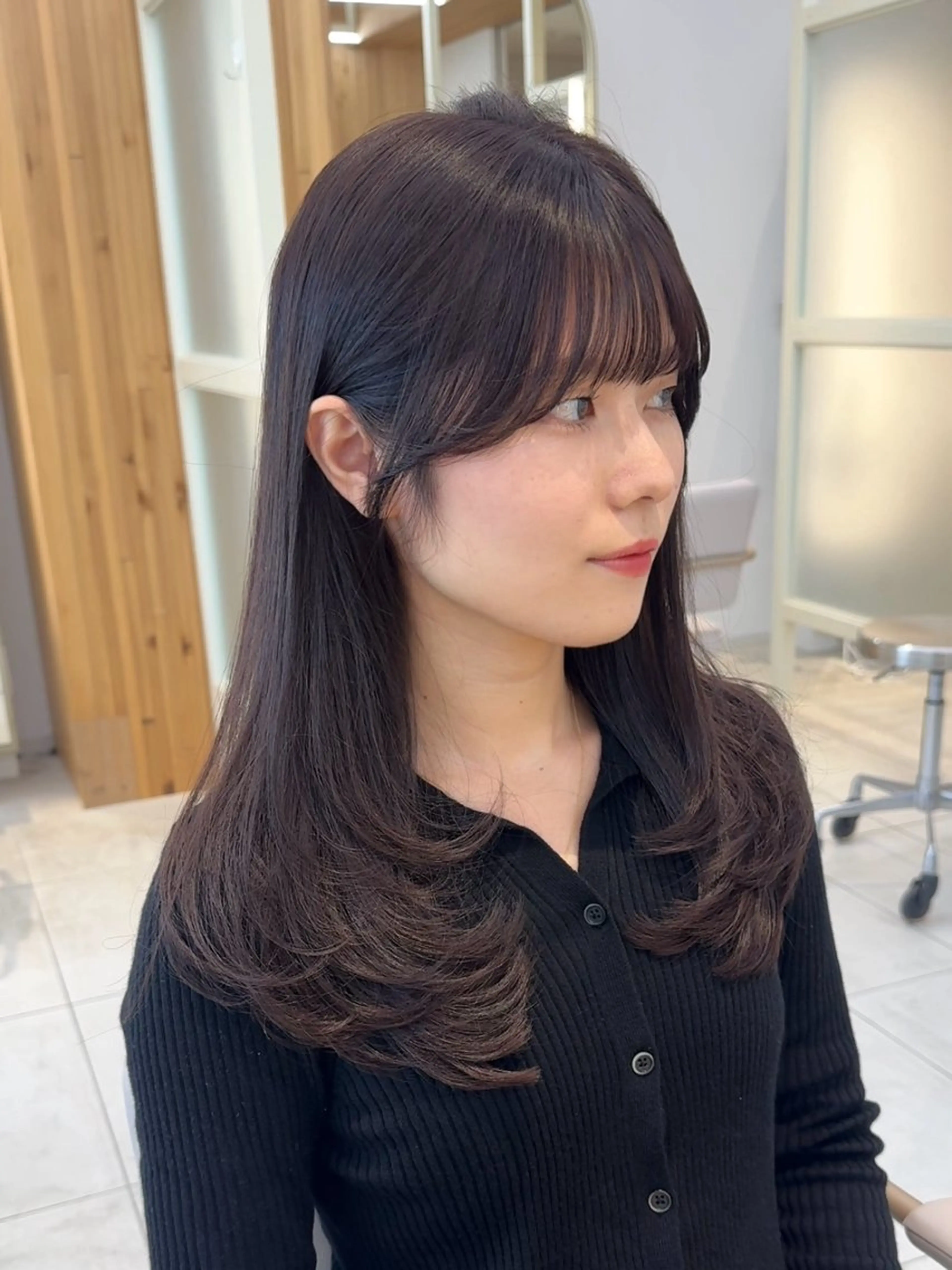 セミロング カット ヘアカラー トリートメント 韓国くびれレイヤー 🇰🇷はづきのヘアスタイル