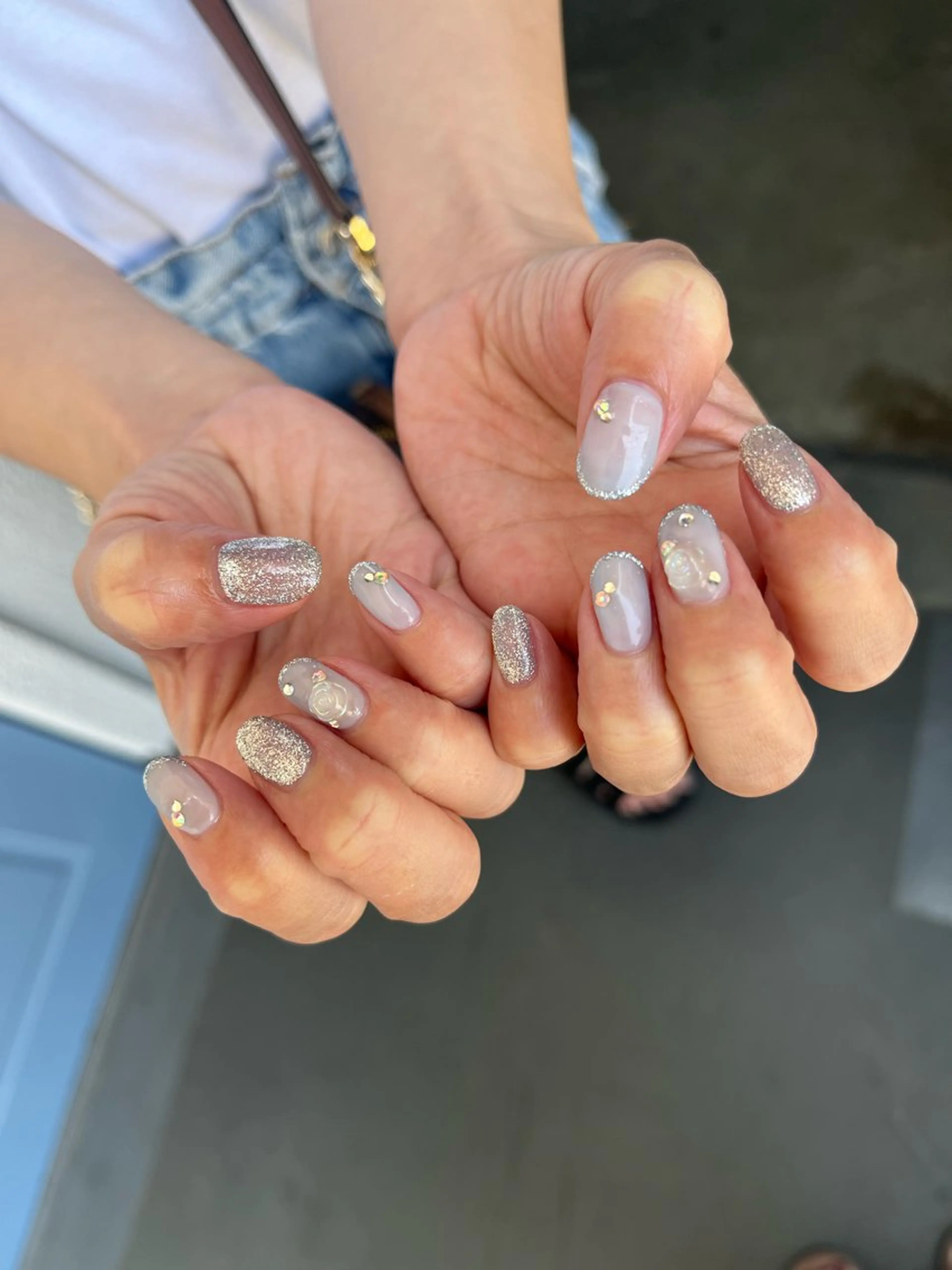 ネイル オーロラネイル フットネイル フレンチネイル ジェルネイル マグネットネイル kiki nail たまプラーザのネイルデザイン