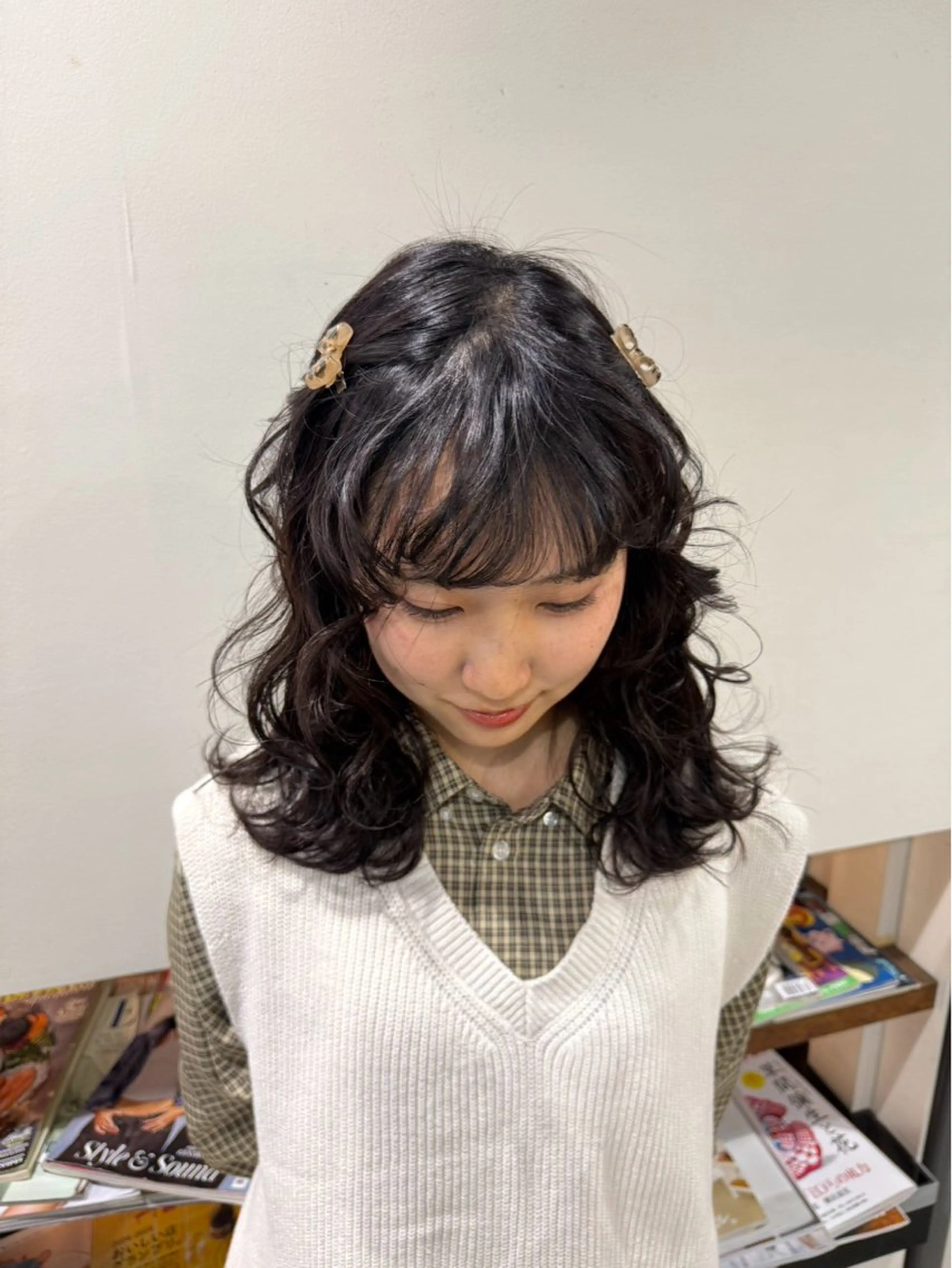 毛先カット＋パーマの写真