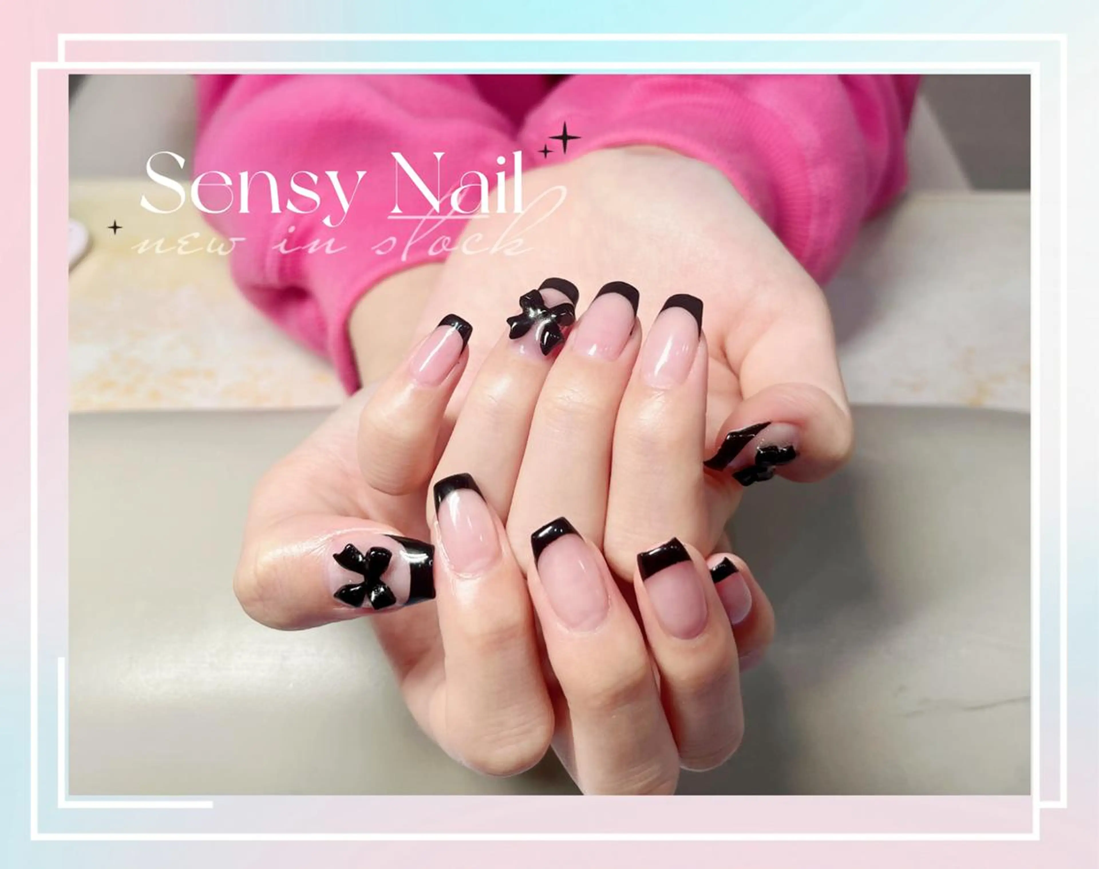 ネイル ダブルフレンチ フレンチネイル ジェルネイル ソフトジェル ハンドネイル Sensy ネイル専門店のネイルデザイン