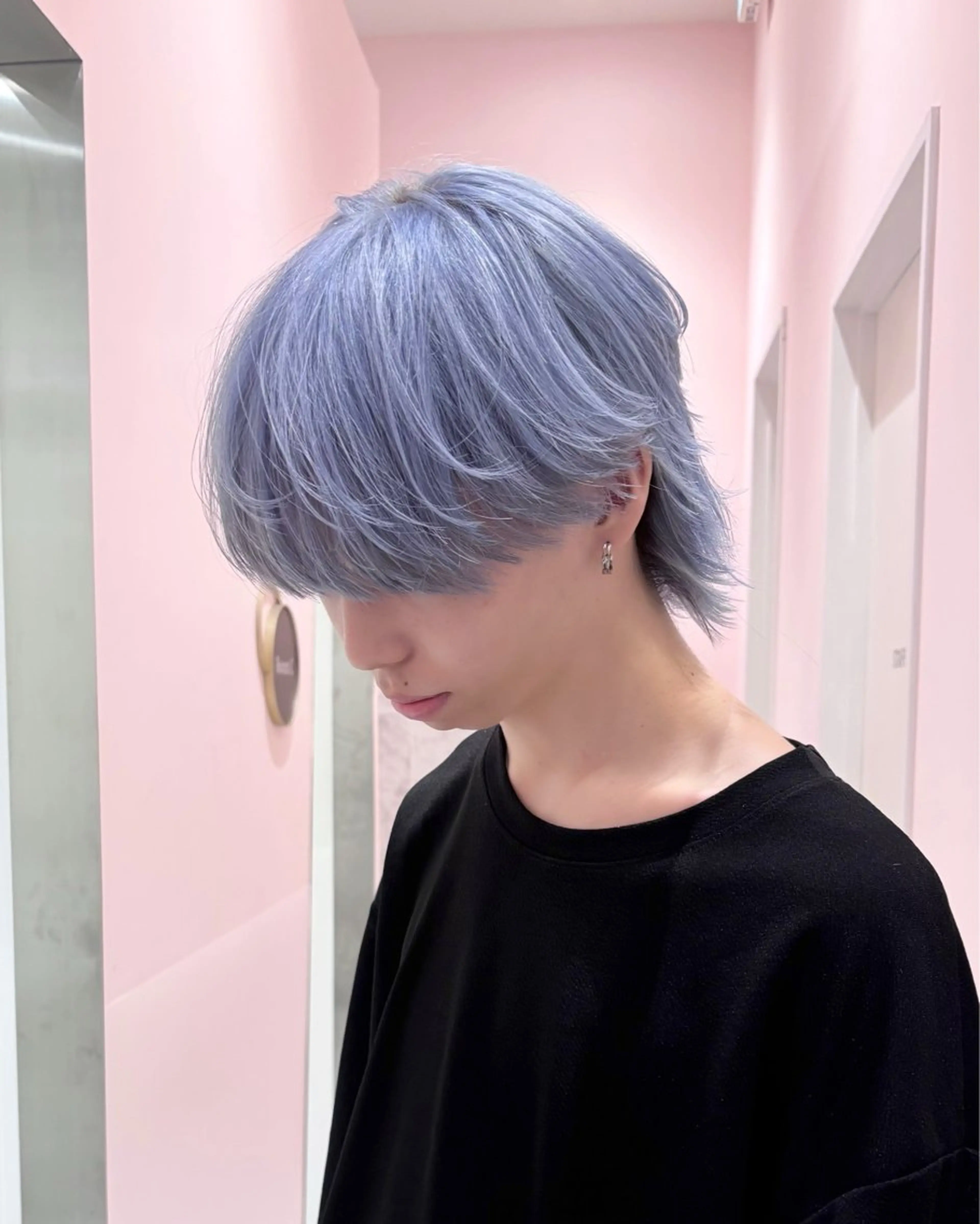 ショート カラー メンズ ベージュカラー ブルーカラー シルバー ホワイトベージュ ブリーチ特化 ハイトーンRYOYAのヘアスタイル