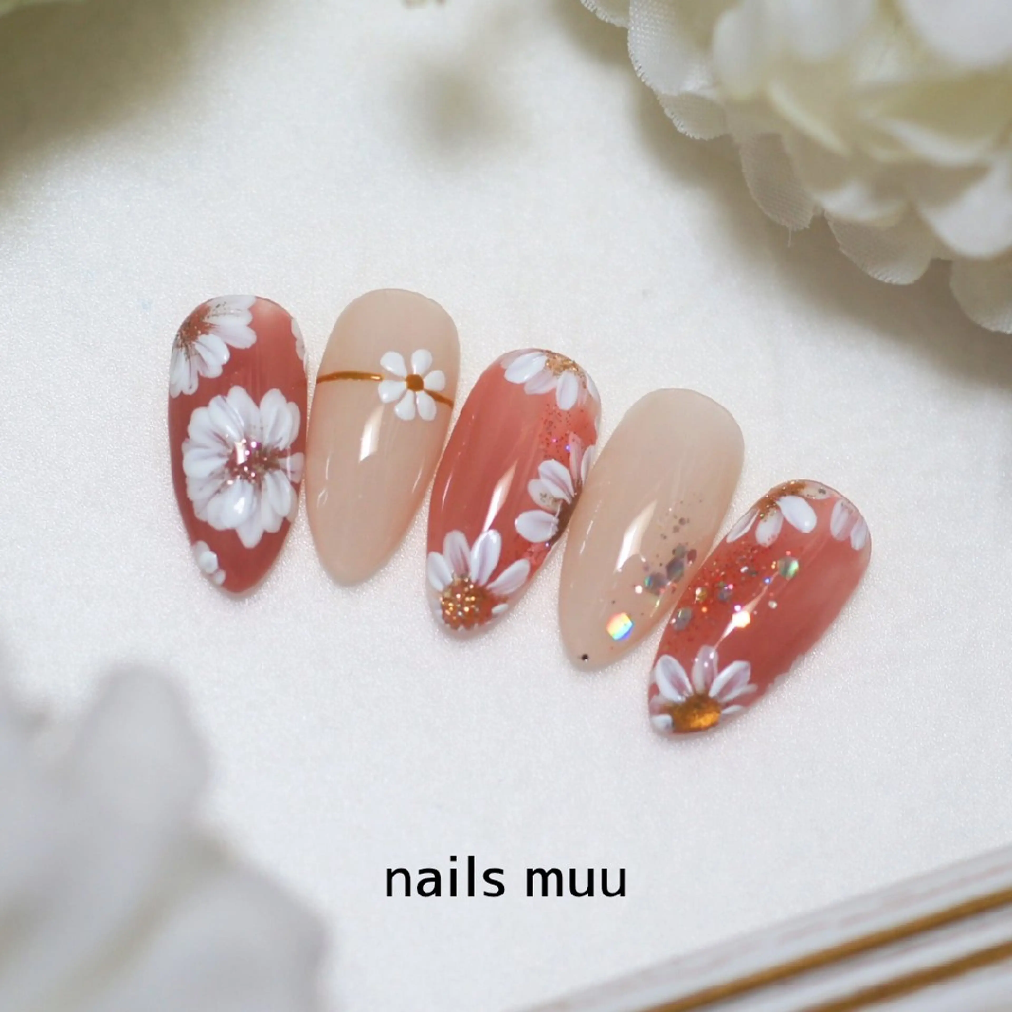 ネイル フラワーネイル ハンドネイル nails muu まゆのネイルデザイン
