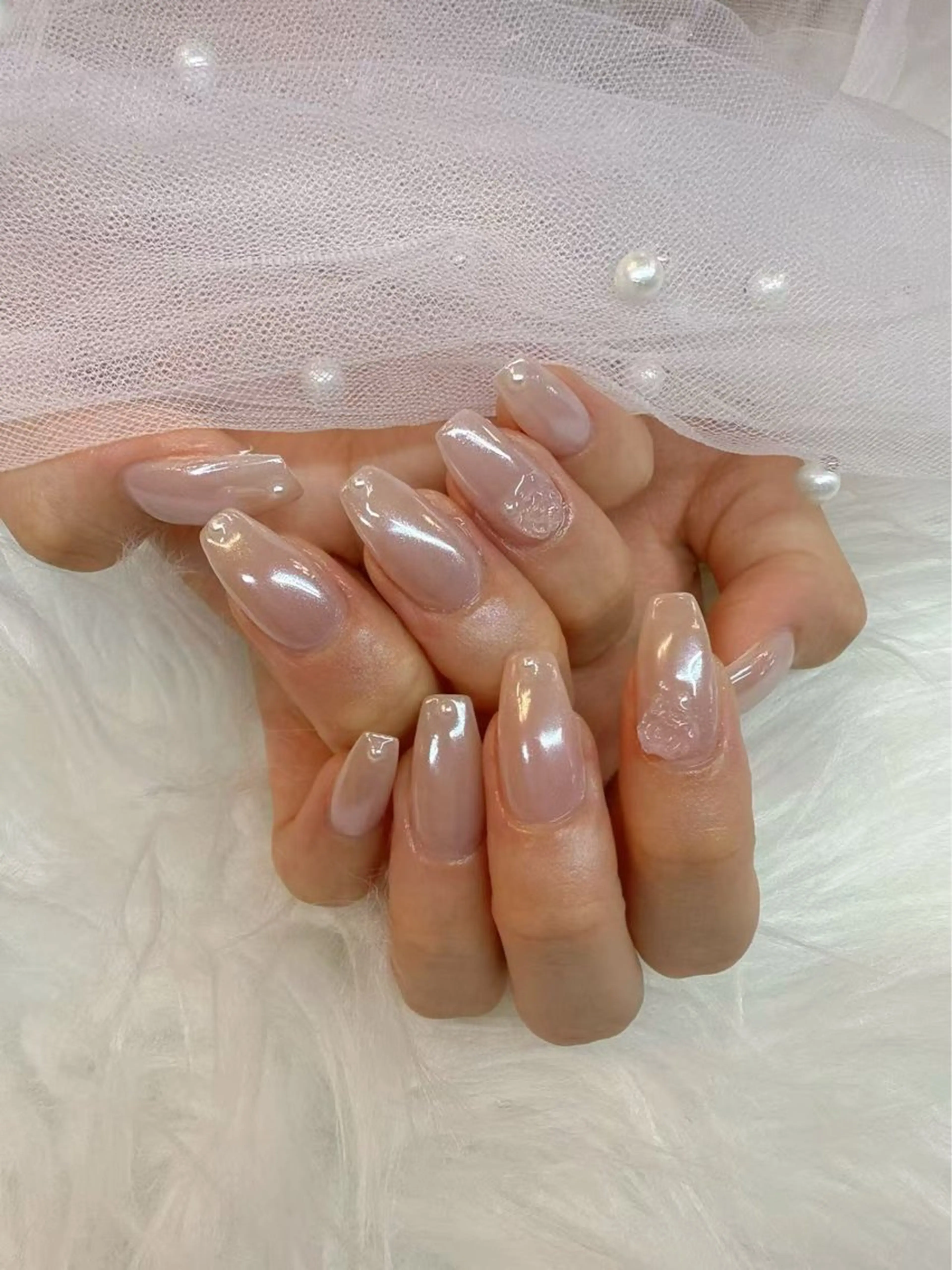 ネイル フットネイル フレンチネイル ジェルネイル ガラスフレンチ 韓国ネイル ハンドネイル フットネイル The Nail & Eye Lashのその他イメージ