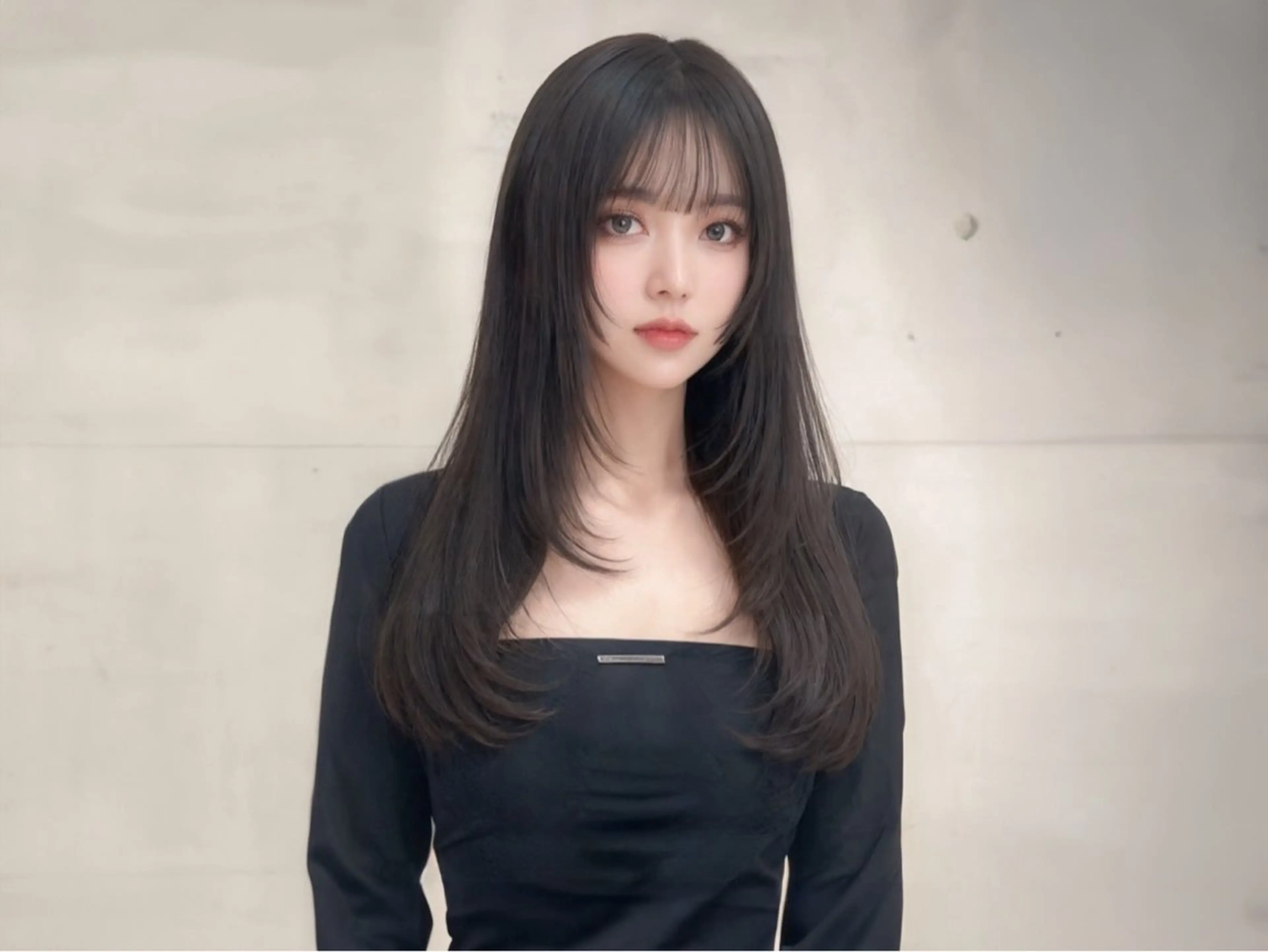 ロング カット ヘアカラー トリートメント 韓国風cut/ 縮毛矯正/正岡幹康のヘアスタイル